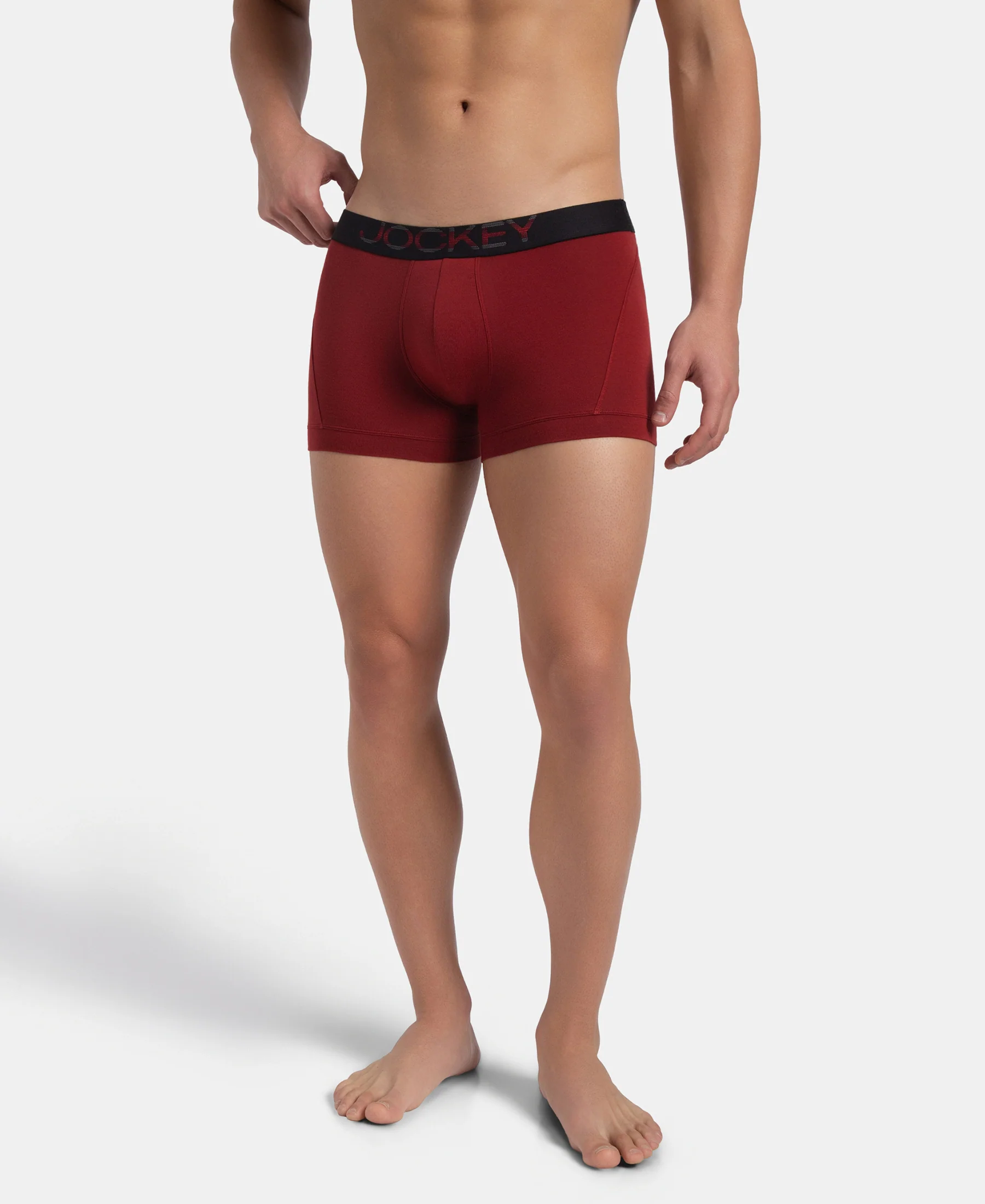 Super Combed Cotton Elastane Stretch Solid Trunk with Ultrasoft Waistband - Sundried Tomato - Image 5