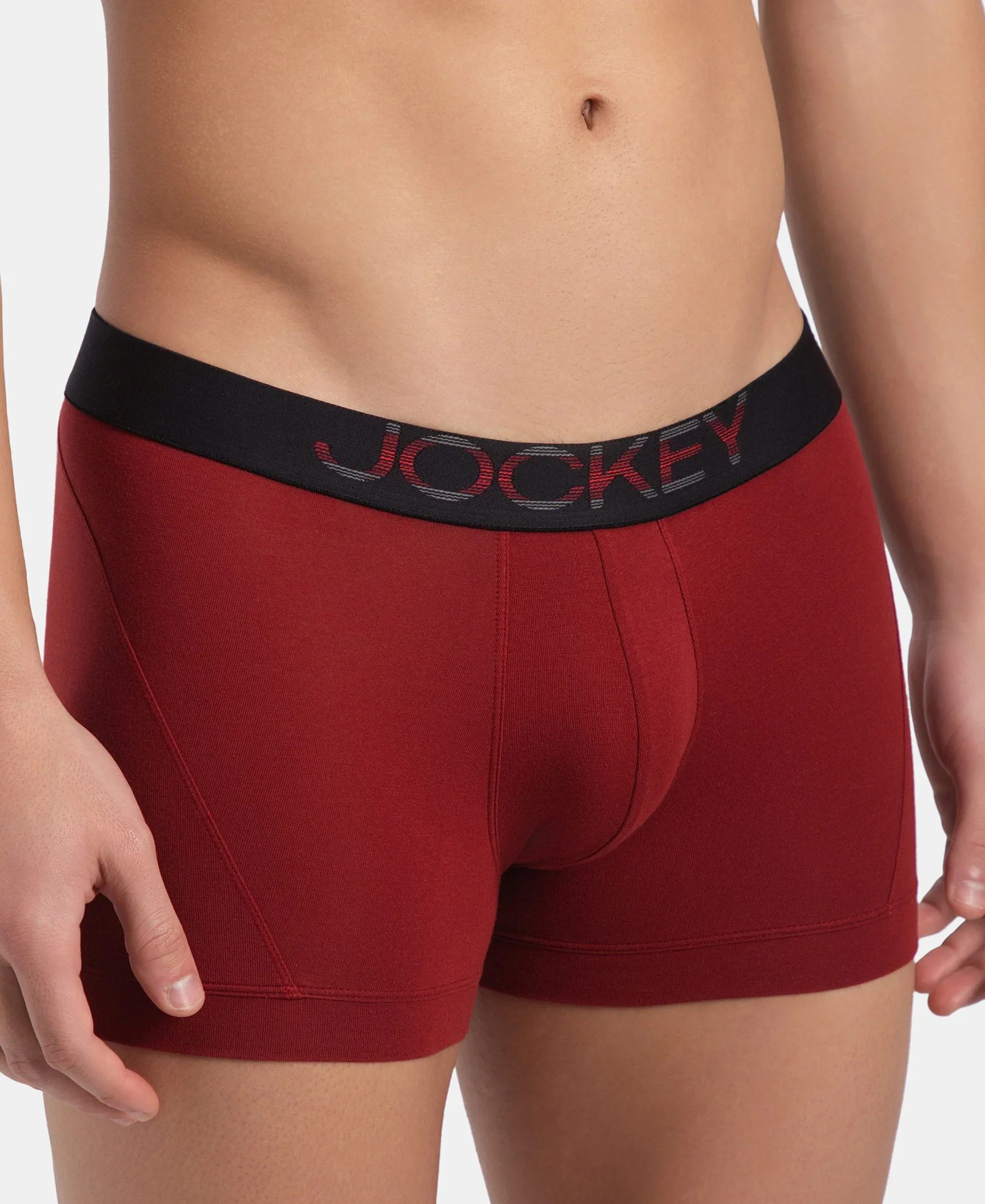 Super Combed Cotton Elastane Stretch Solid Trunk with Ultrasoft Waistband - Sundried Tomato - Image 7
