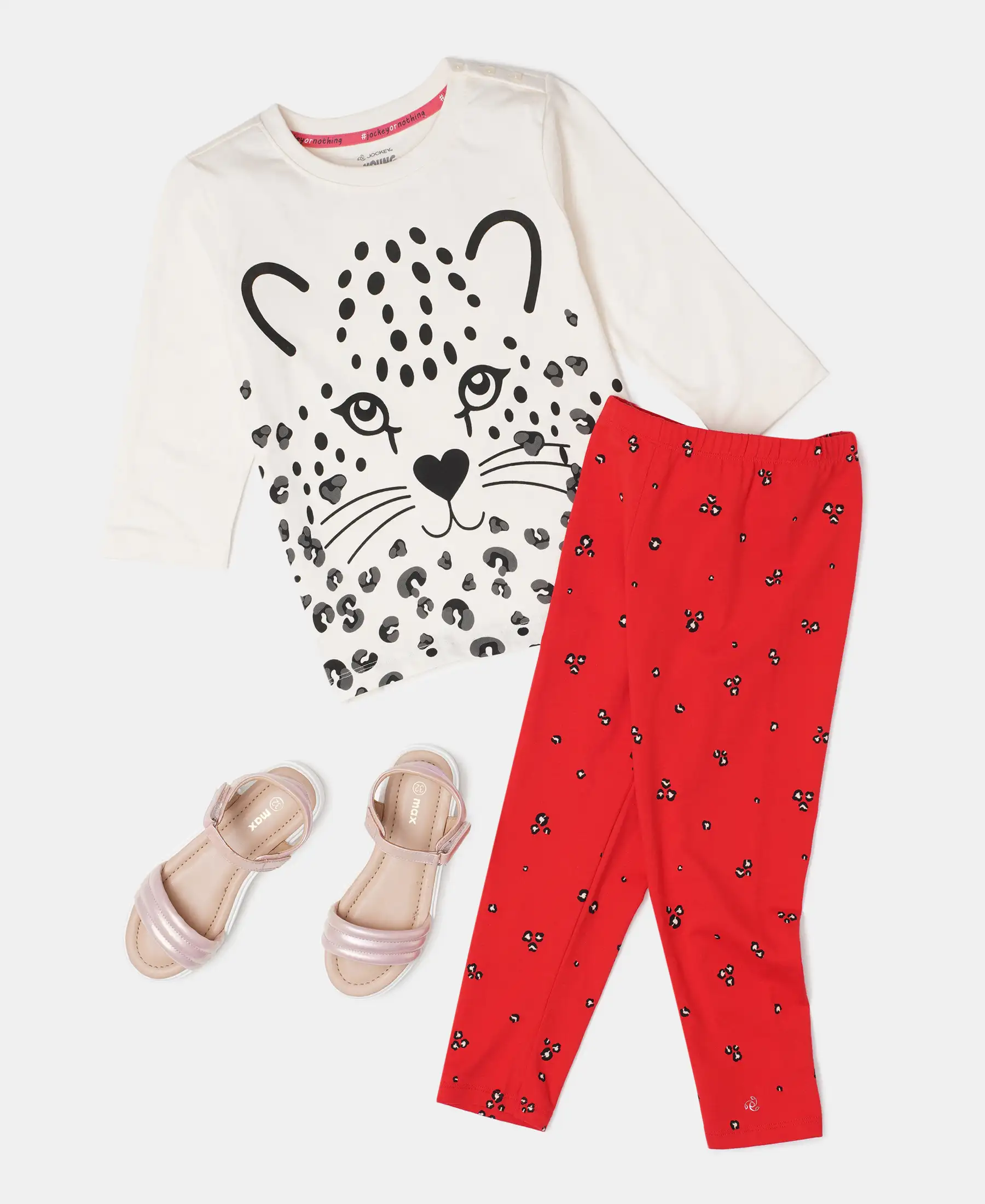 Girl's Super Combed Cotton Elastane Stretch Three Quarter Leggings - Assorted - Image 4