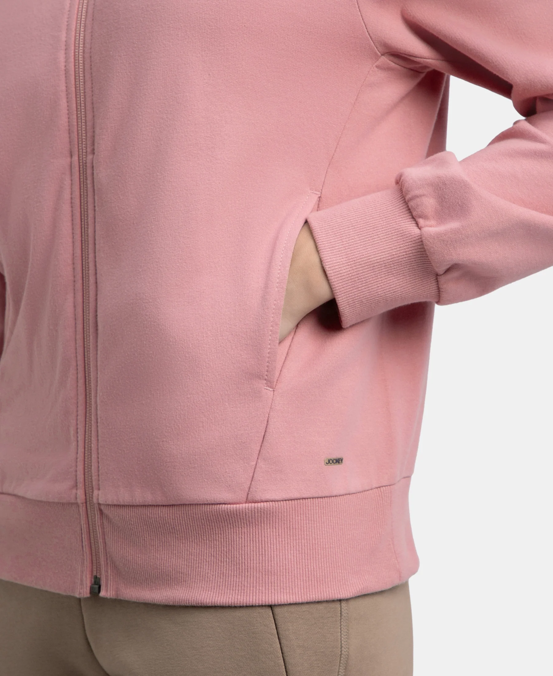 Super Combed Cotton French Terry Drop Shoulder Styled Jacket with Ribbed Cuff and Hem - Lilas - Image 8