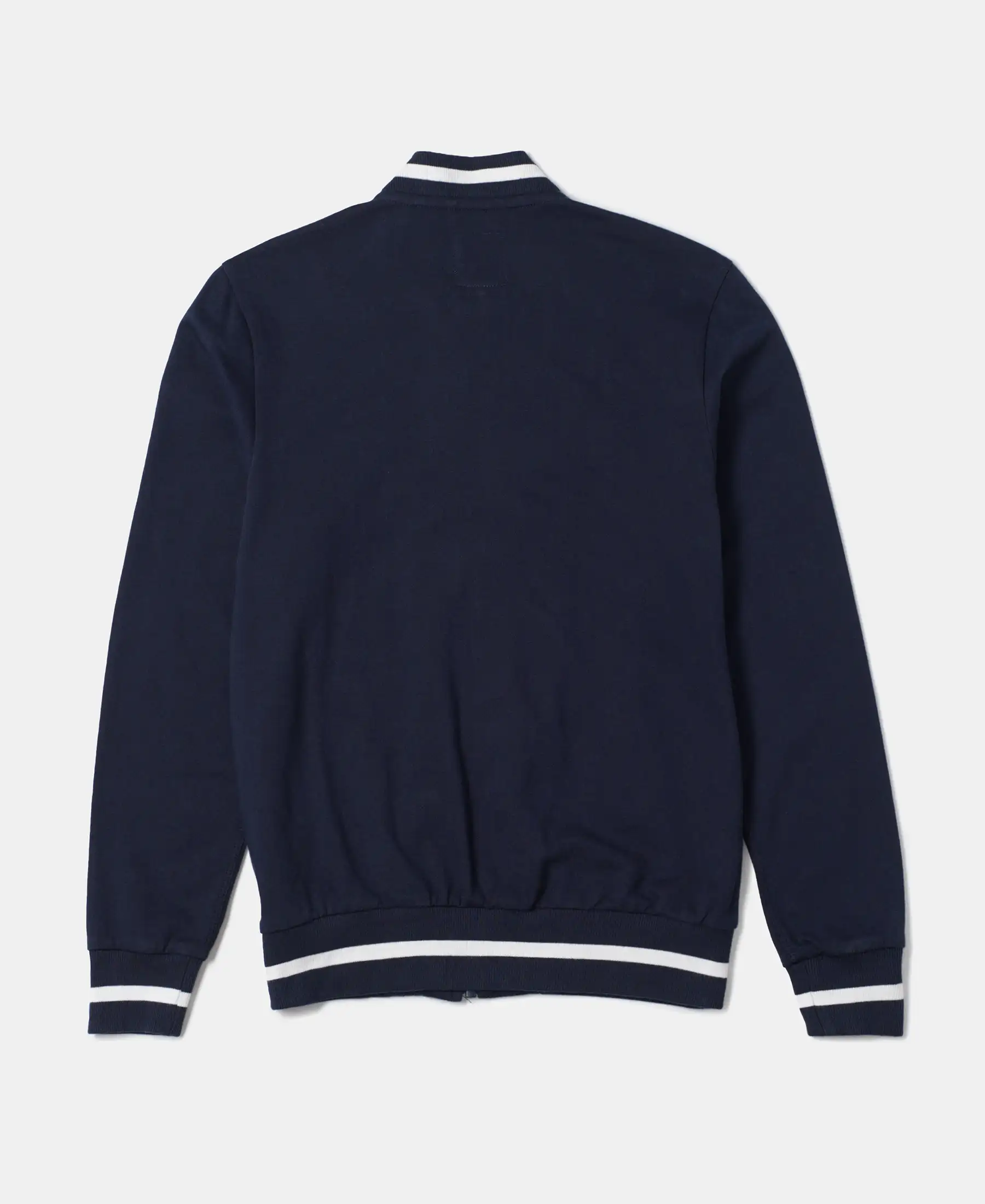 Boy's Super Combed Cotton French Terry Graphic Printed Jacket - Navy - Image 2
