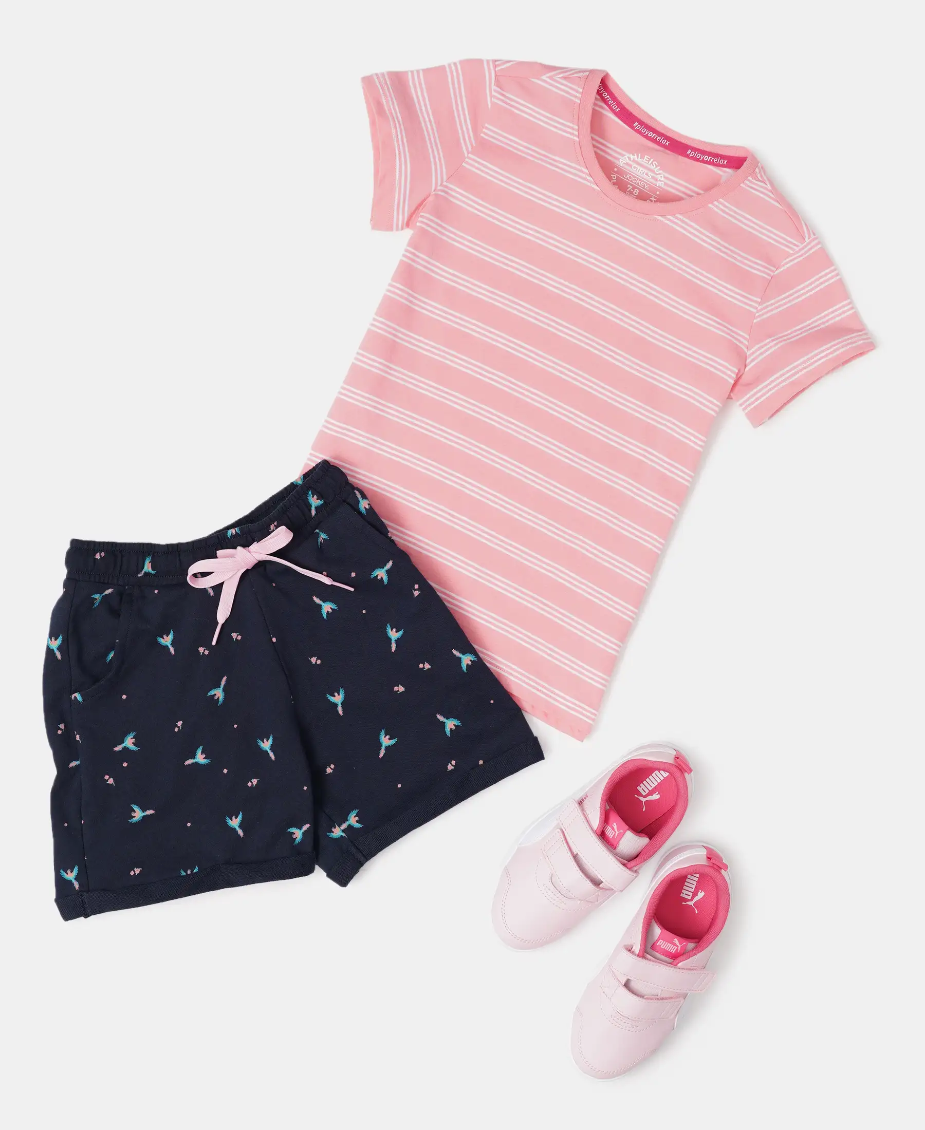 Girl's Super Combed Cotton French Terry Printed Shorts - Assorted Prints - Image 4