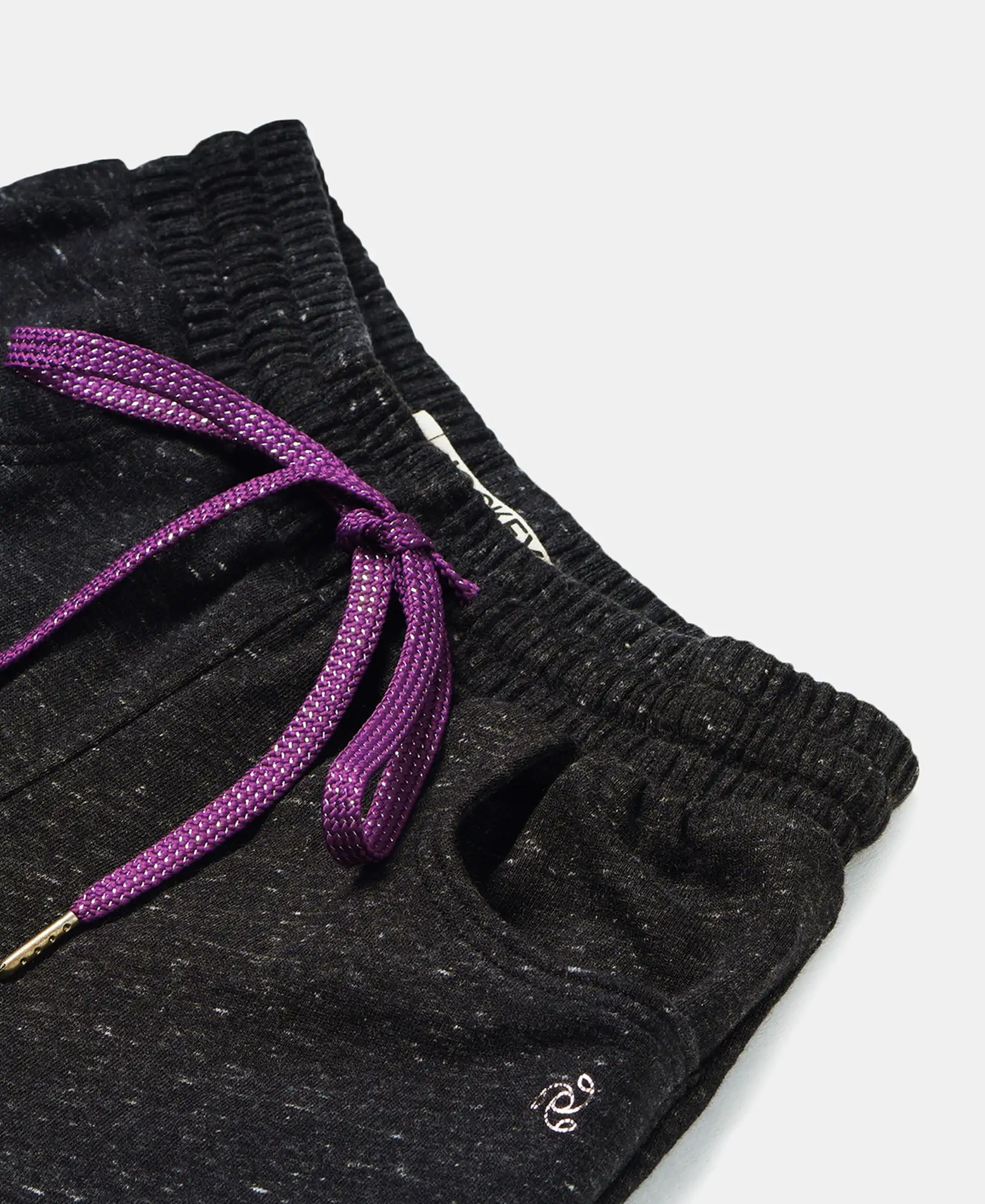 Girl's Super Combed Cotton French Terry Solid Shorts - Black Snow Melange - Image 3