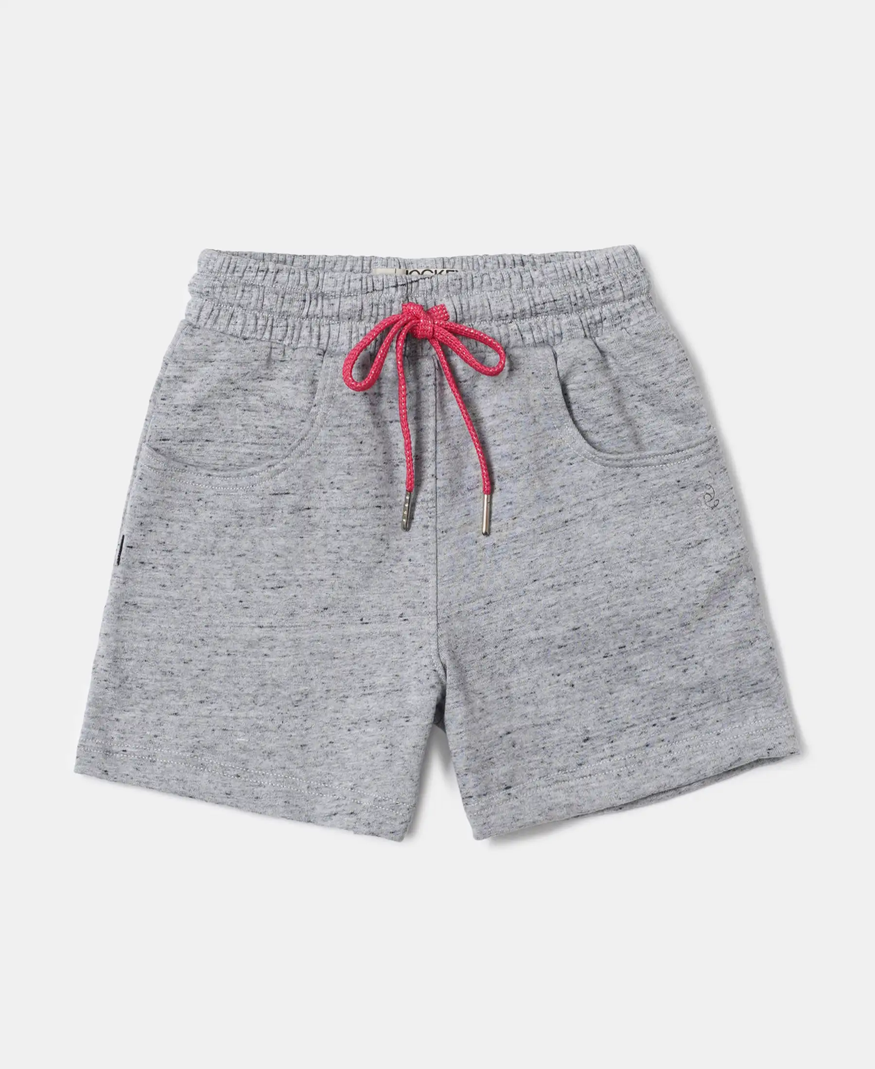 Girl's Super Combed Cotton French Terry Solid Shorts - Grey Snow Melange