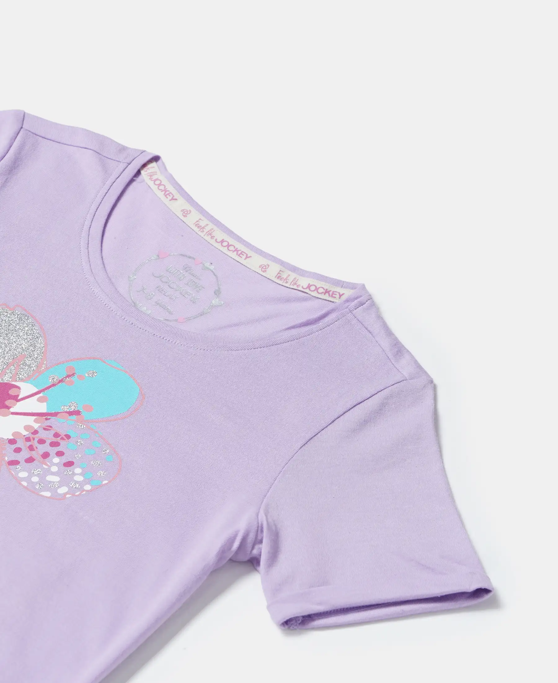 Girl's Super Combed Cotton Graphic Printed Dress - Lavendula - Image 3