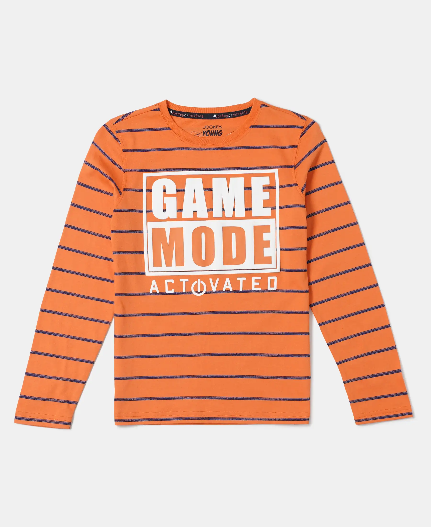 Boy's Super Combed Cotton Graphic Printed Full Sleeve T-Shirt - Golden Poppy AOP