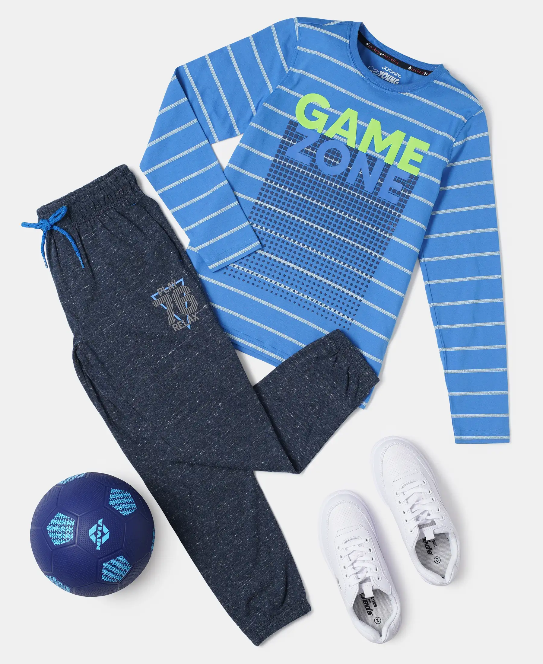 Boy's Super Combed Cotton Graphic Printed Full Sleeve T-Shirt - Palace Blue AOP - Image 4