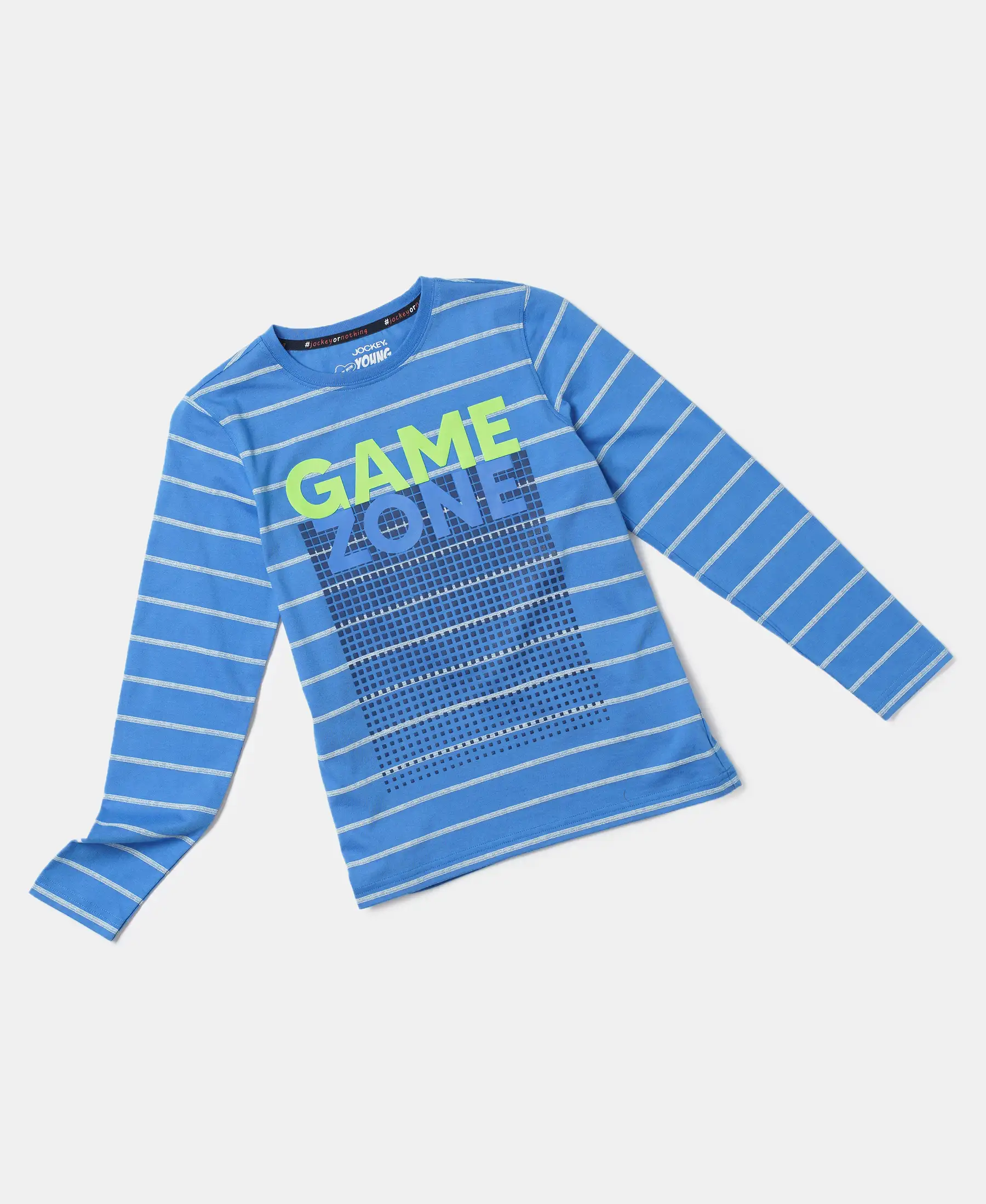 Boy's Super Combed Cotton Graphic Printed Full Sleeve T-Shirt - Palace Blue AOP - Image 5