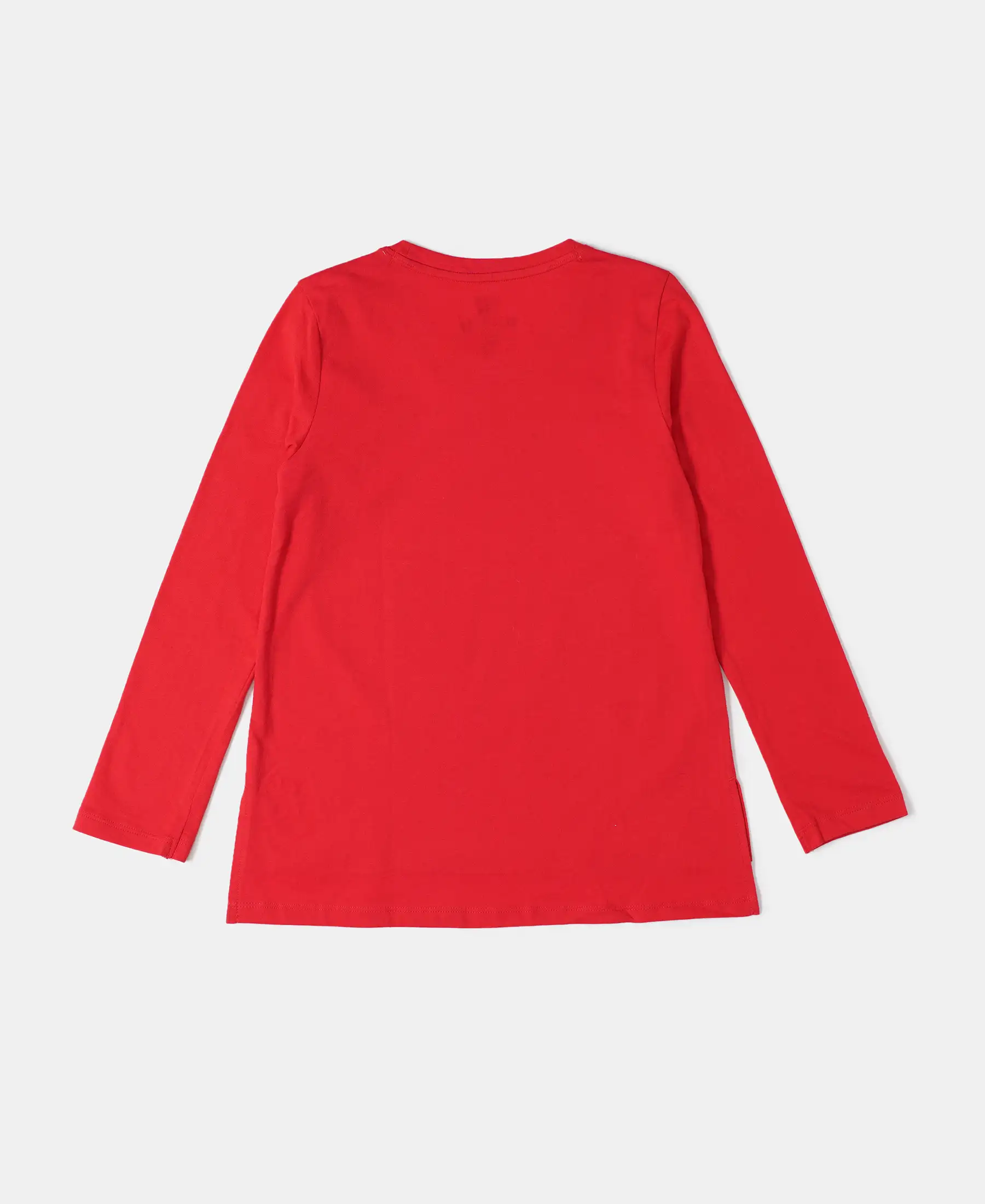 Girl's Super Combed Cotton Graphic Printed Full Sleeve T-Shirt - Rio Red - Image 2
