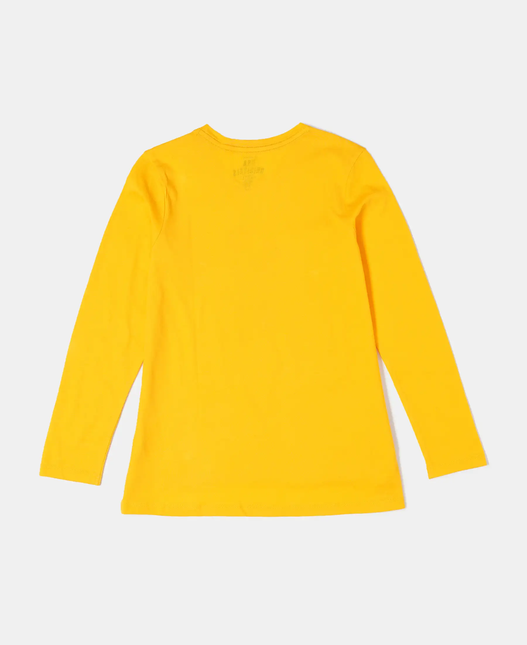 Girl's Super Combed Cotton Graphic Printed Full Sleeve T-Shirt - Spectra Yellow - Image 2