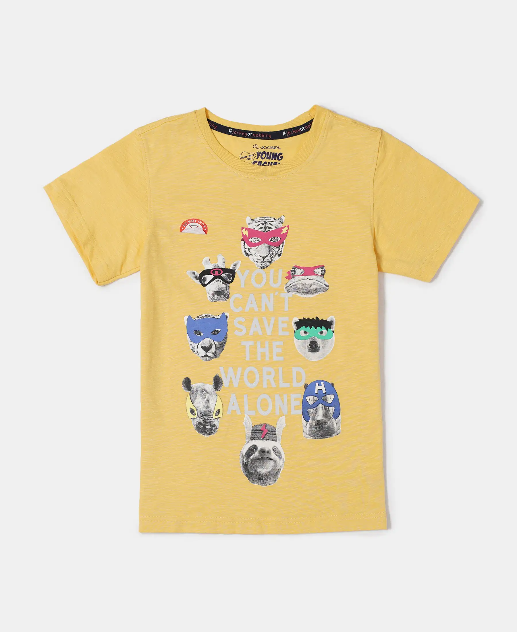Boy's Super Combed Cotton Graphic Printed Half Sleeve T-Shirt - Corn Silk Printed