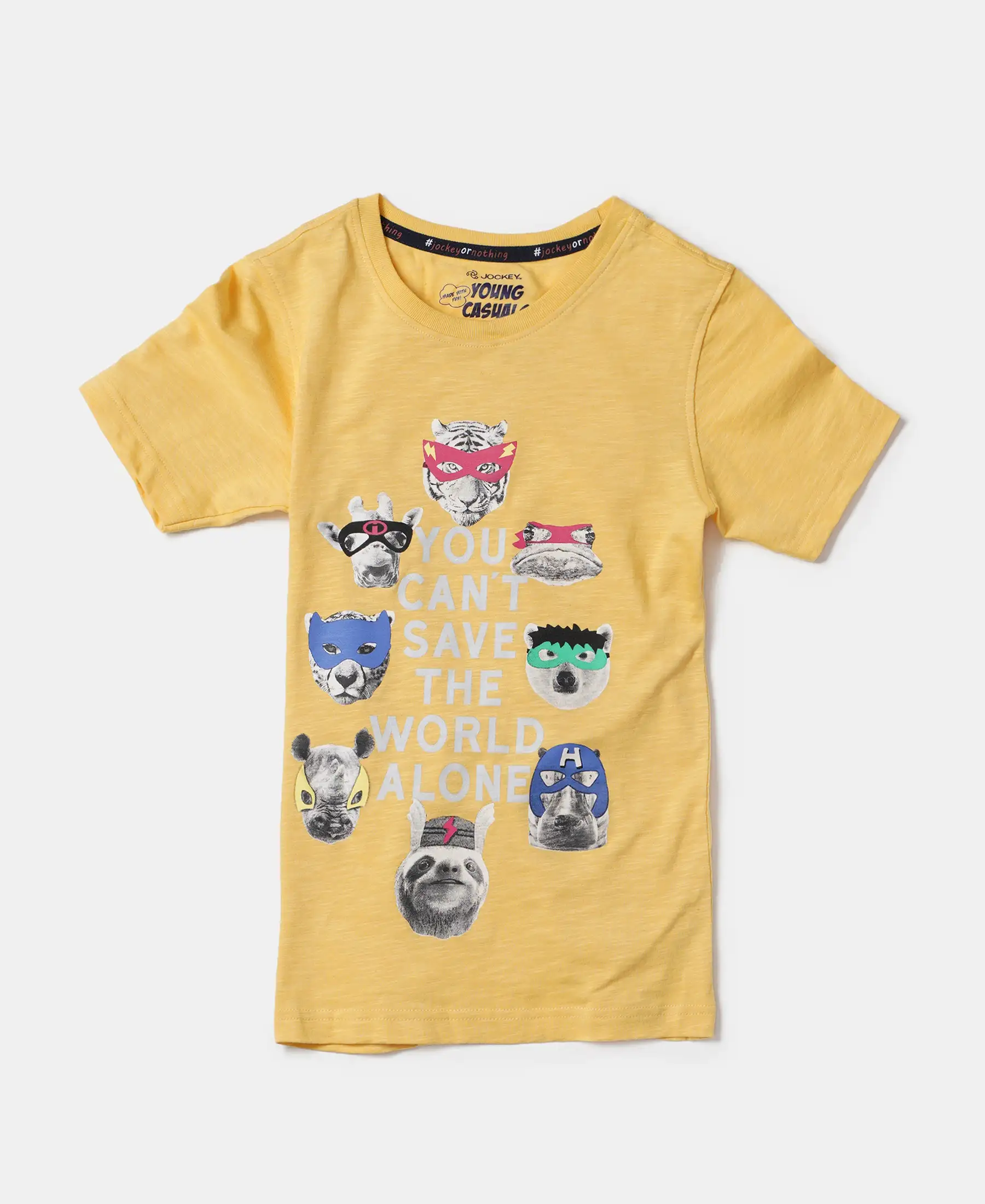 Boy's Super Combed Cotton Graphic Printed Half Sleeve T-Shirt - Corn Silk Printed - Image 5
