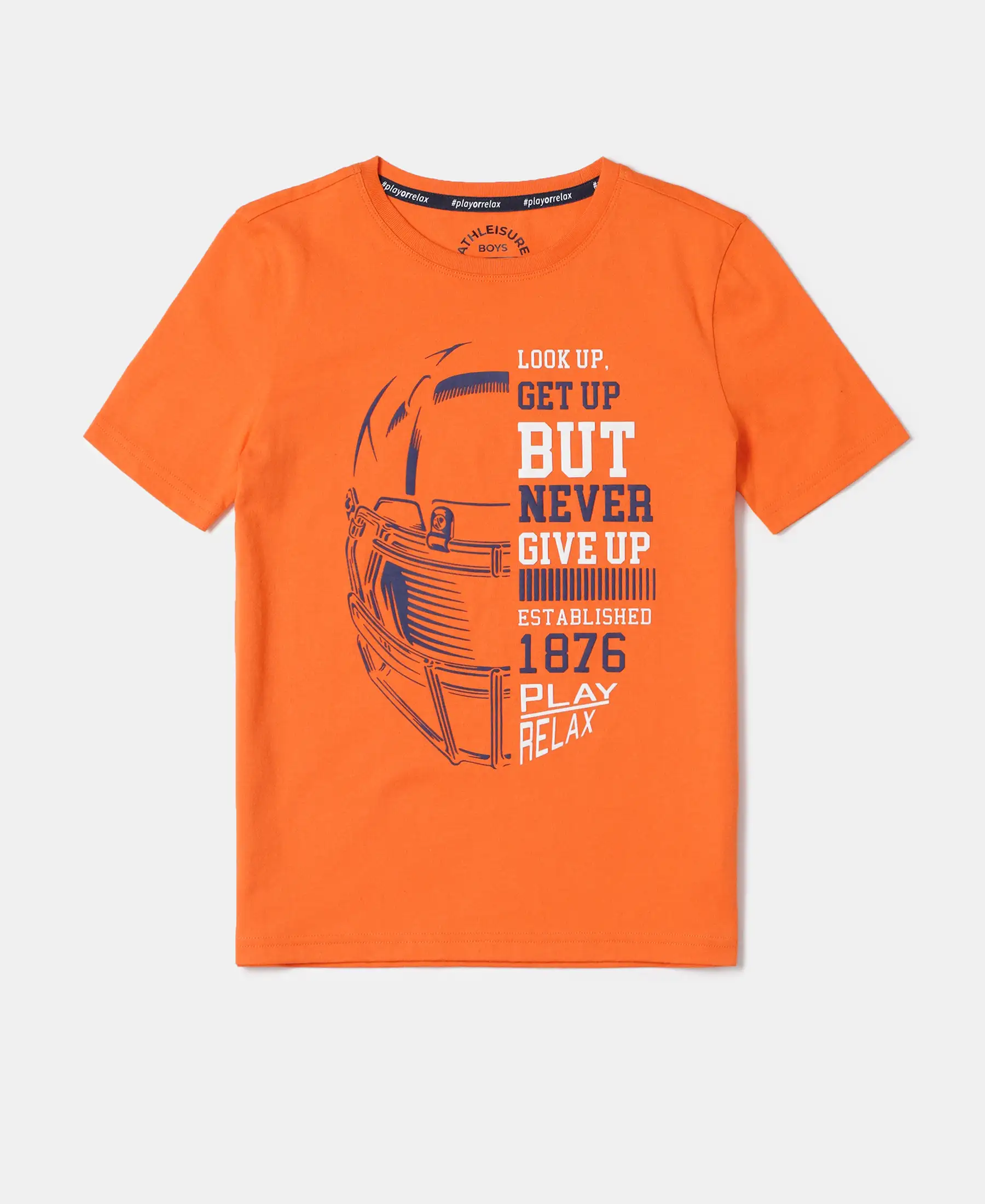 Boy's Super Combed Cotton Graphic Printed Half Sleeve T-Shirt - Golden Poppy