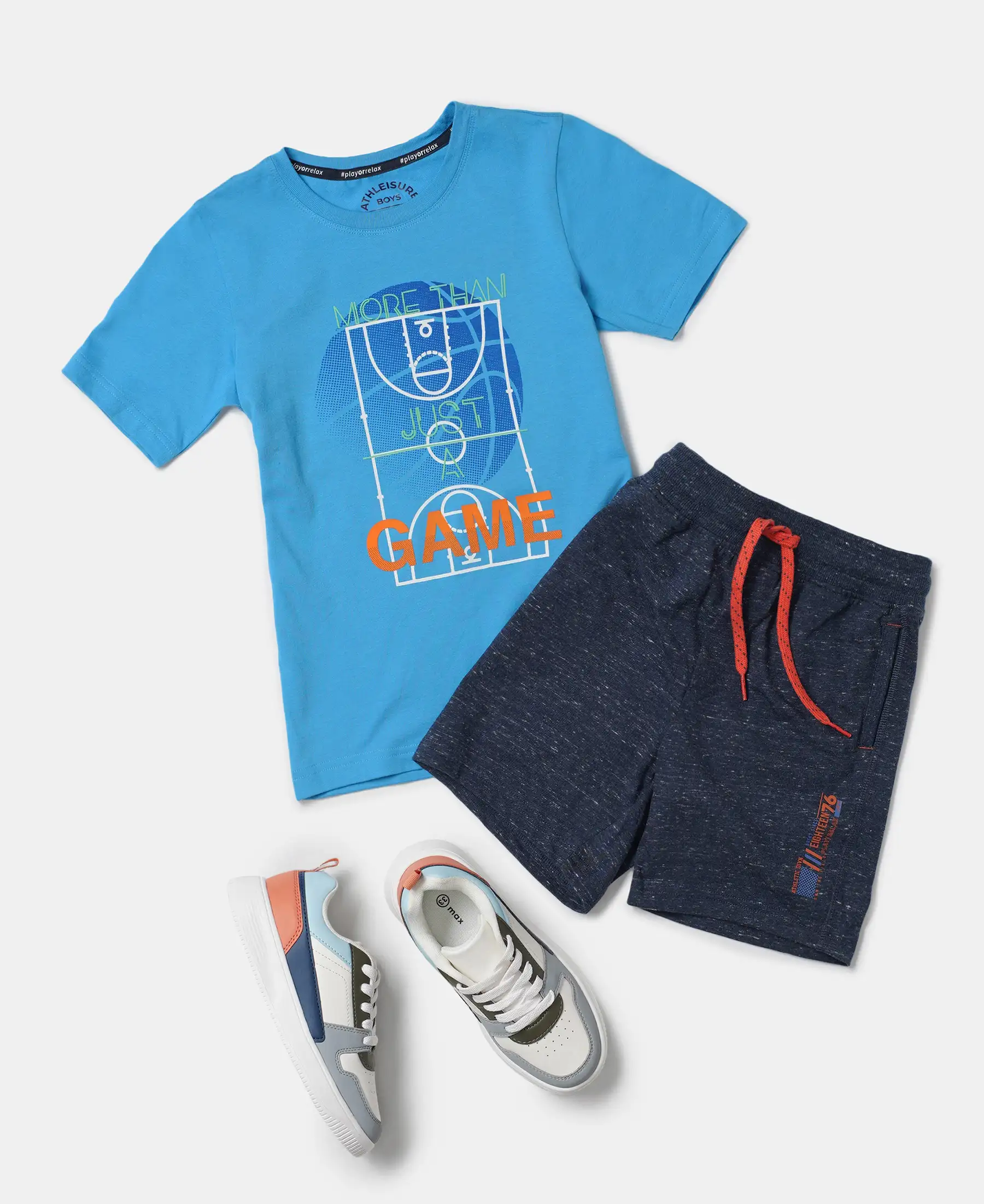 Boy's Super Combed Cotton Graphic Printed Half Sleeve T-Shirt - Malibu Blue - Image 4