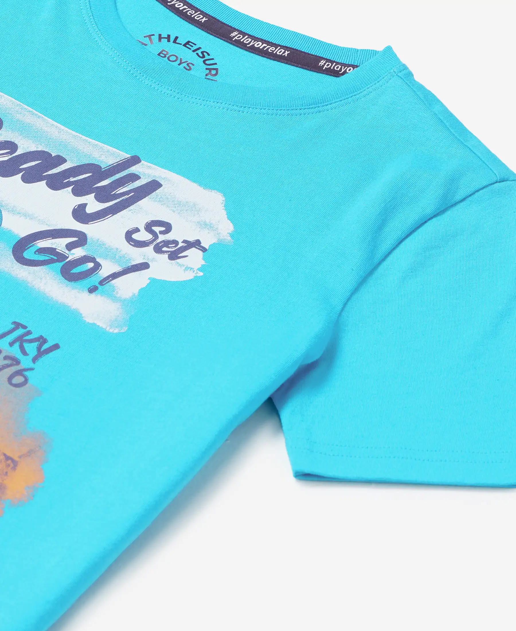 Boy's Super Combed Cotton Graphic Printed Half Sleeve T-Shirt - Scuba Blue Printed - Image 3