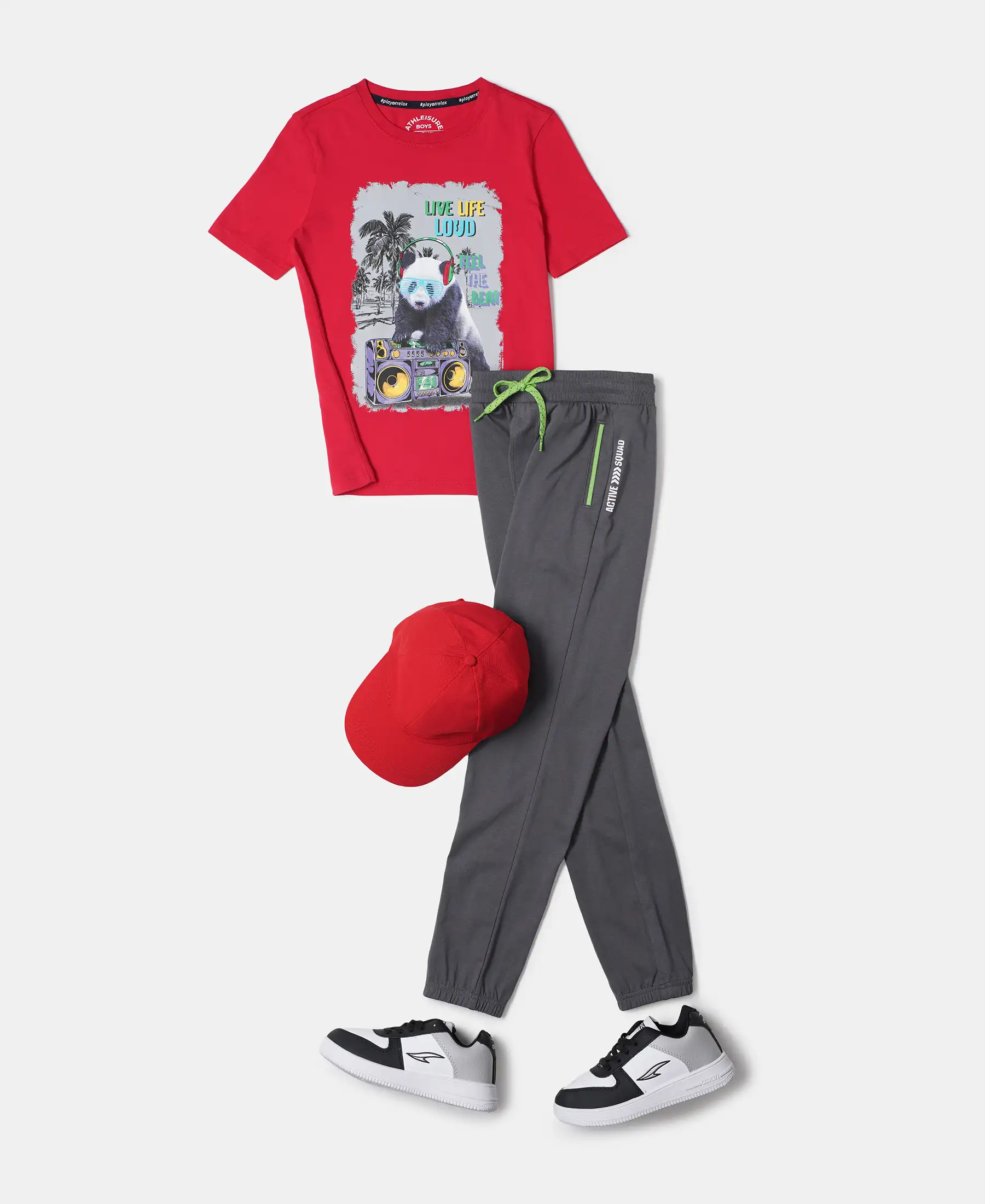 Boy's Super Combed Cotton Graphic Printed Half Sleeve T-Shirt - Team Red Printed - Image 5