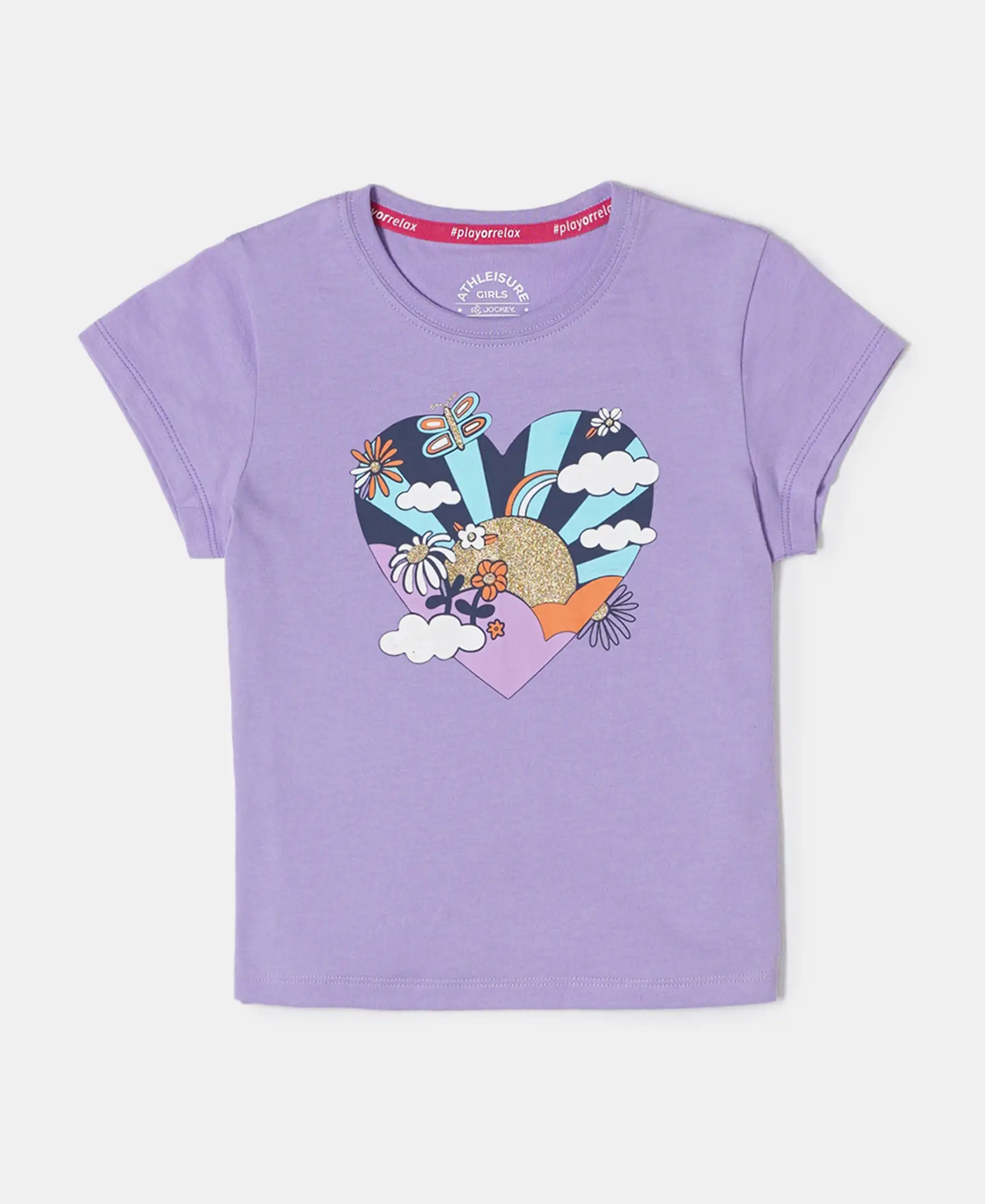 Girl's Super Combed Cotton Graphic Printed T-Shirt - Paisley Purple