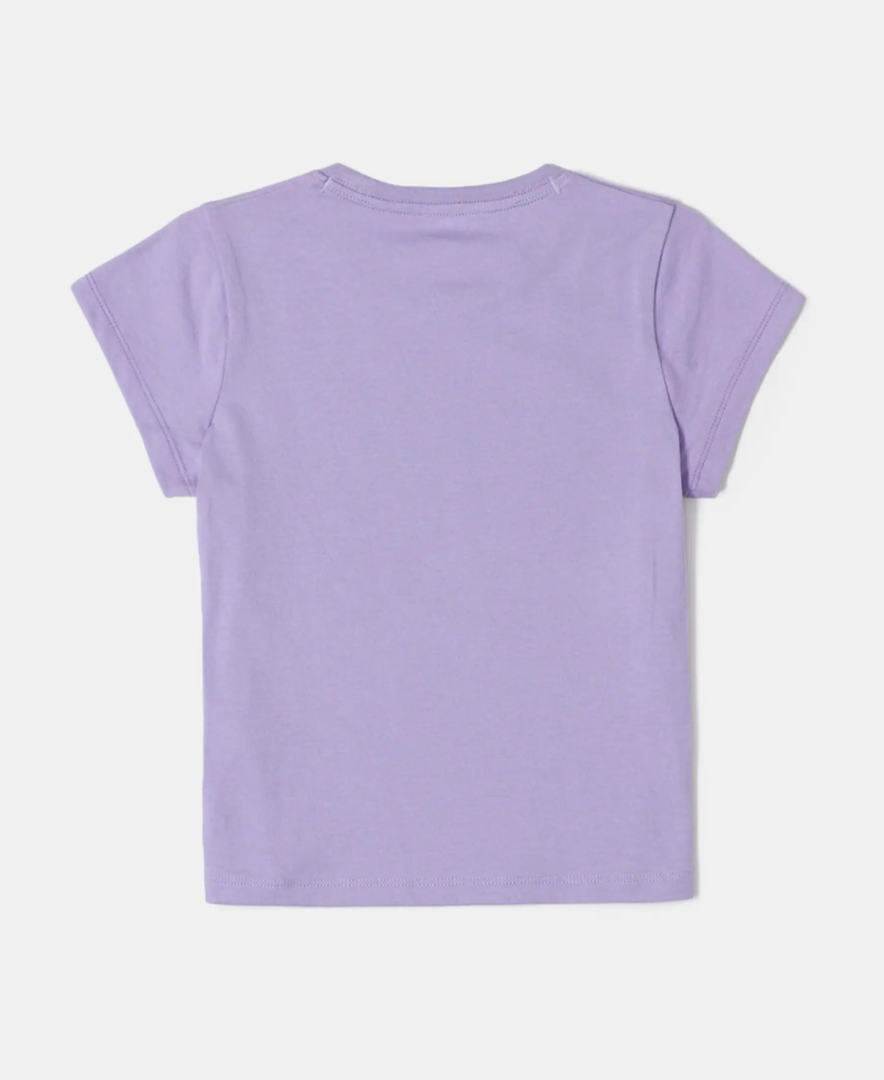 Girl's Super Combed Cotton Graphic Printed T-Shirt - Paisley Purple - Image 2
