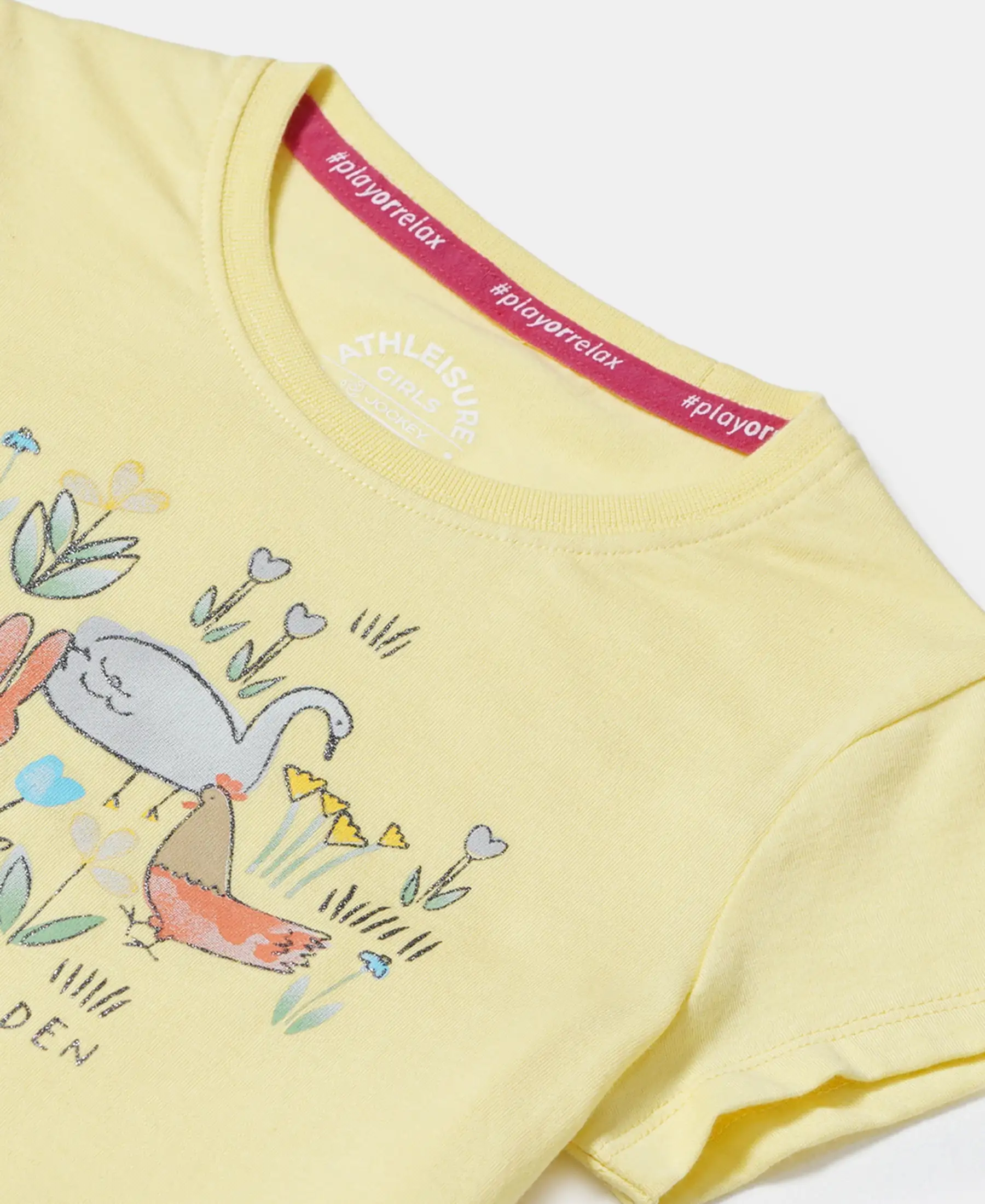 Girl's Super Combed Cotton Graphic Printed T-Shirt - Popcorn - Image 3