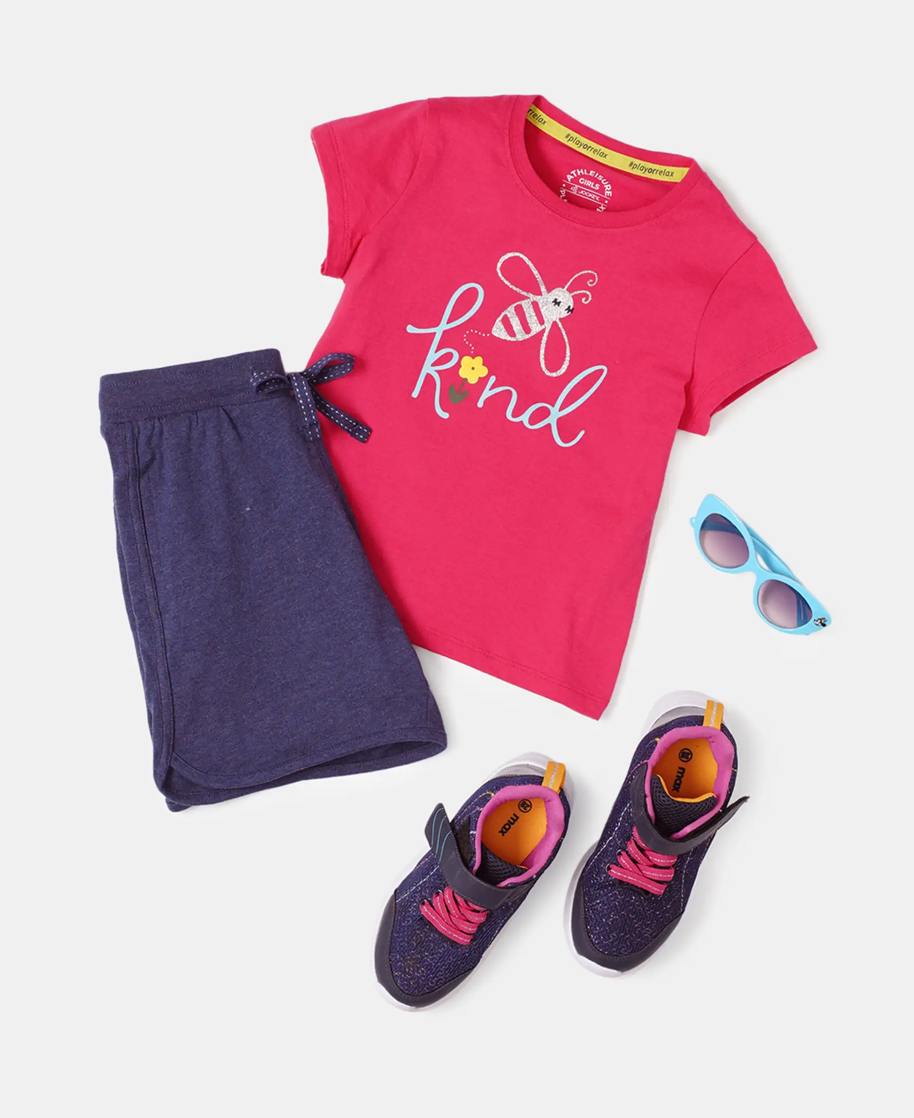 Girl's Super Combed Cotton Graphic Printed T-Shirt - Ruby - Image 4