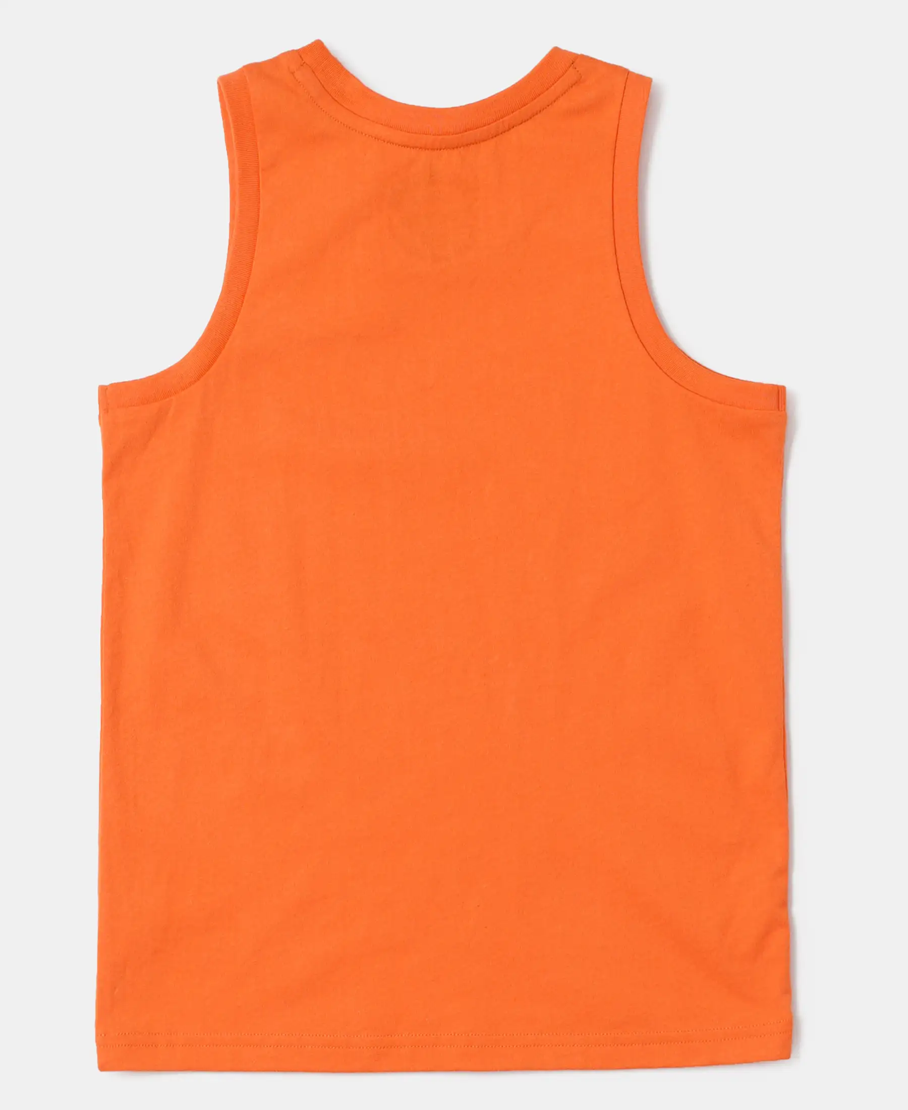 Boy's Super Combed Cotton Graphic Printed Tank Top - Golden Poppy - Image 2