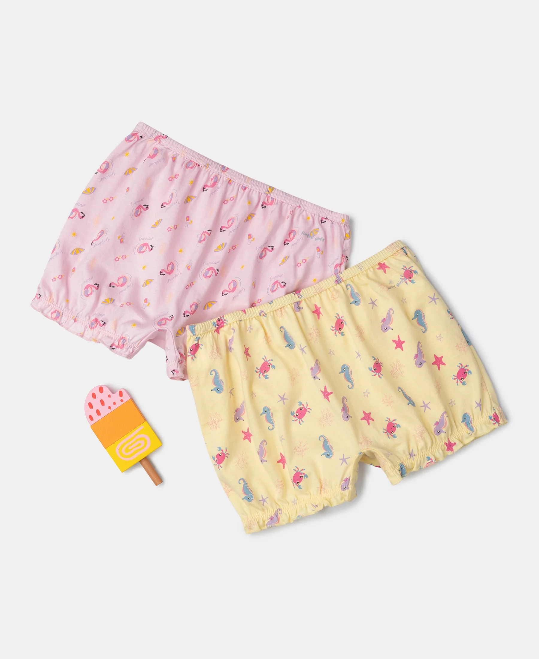 Super Combed Cotton Printed Bloomers with Ultrasoft Waistband - Fairy Tale & Lemon Meringue (Pack of 2) - Image 5