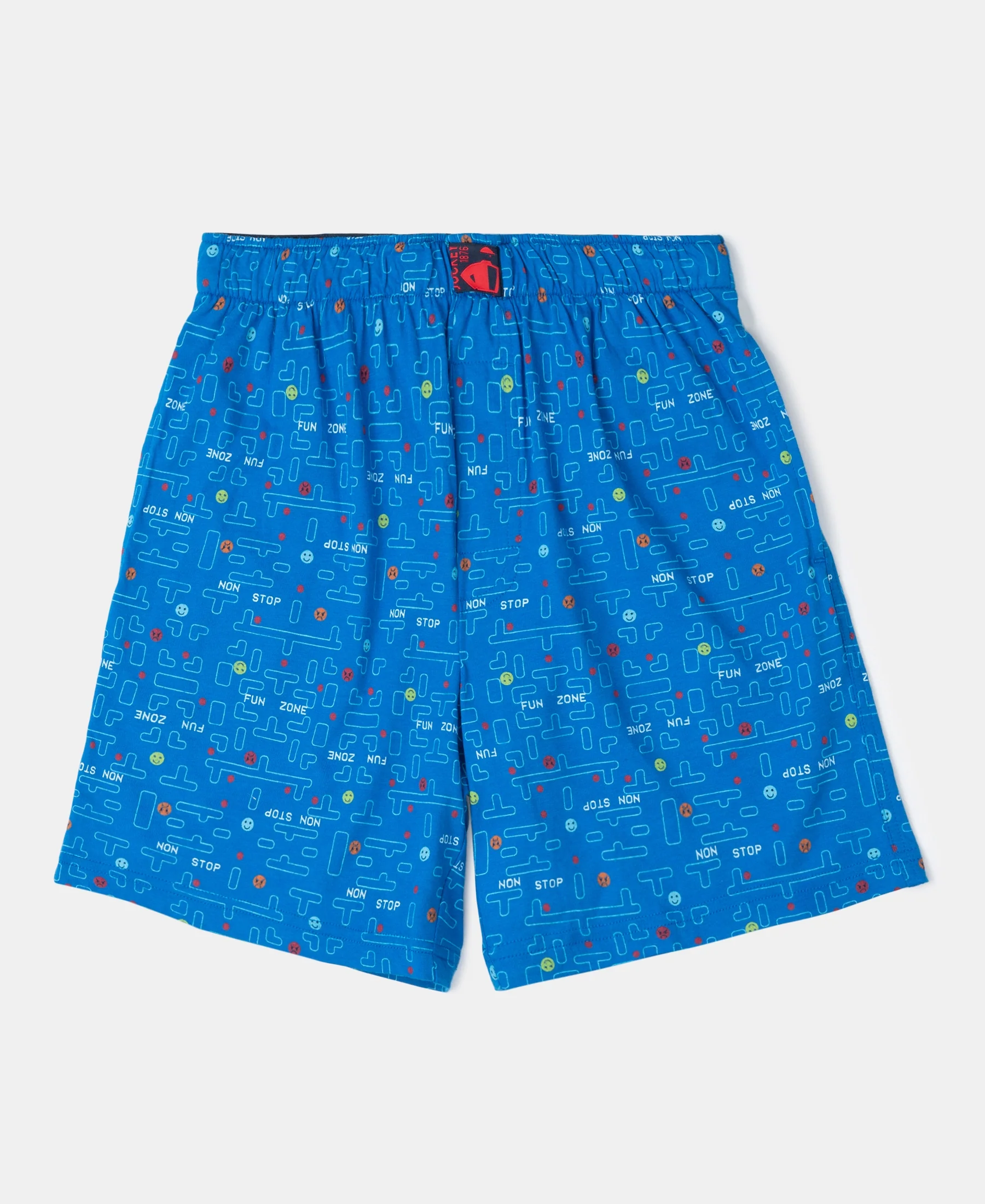 Super Combed Cotton Printed Boxer Shorts with Side Pockets - Black & Rich Royal Blue (Pack of 2) - Image 2