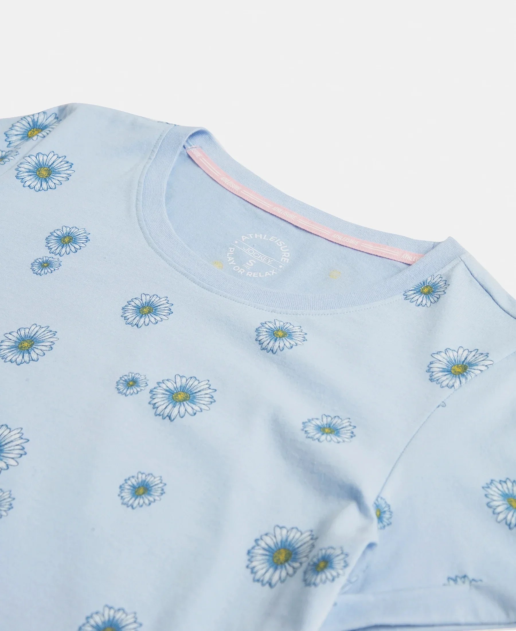 Super Combed Cotton Relaxed Fit Printed Half Sleeve T-Shirt - Chambray Blue - Image 9
