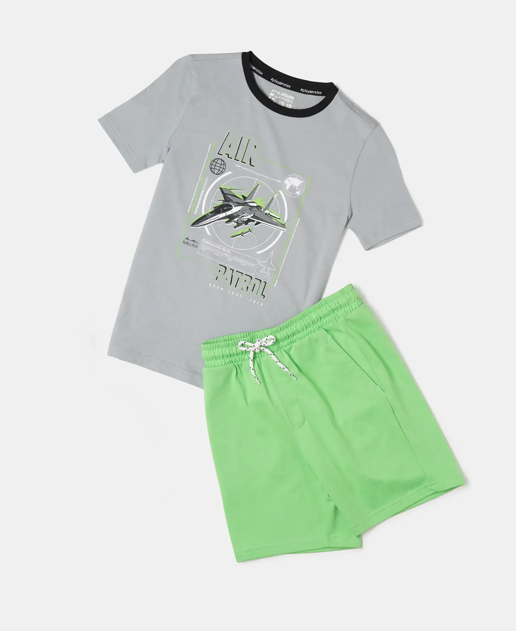 Boy's Super Combed Cotton Printed T-Shirt & Shorts Set - Assorted - Image 4