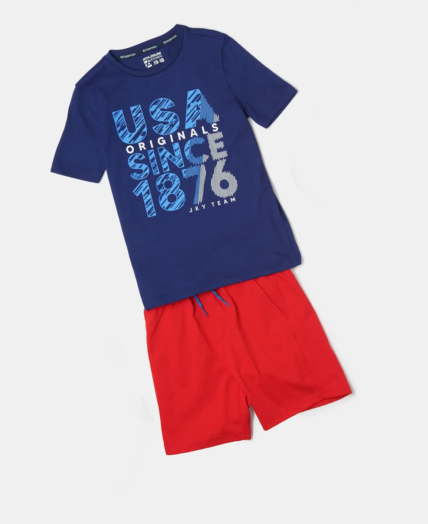 Boy's Super Combed Cotton Printed T-Shirt & Shorts Set - Assorted - Image 5