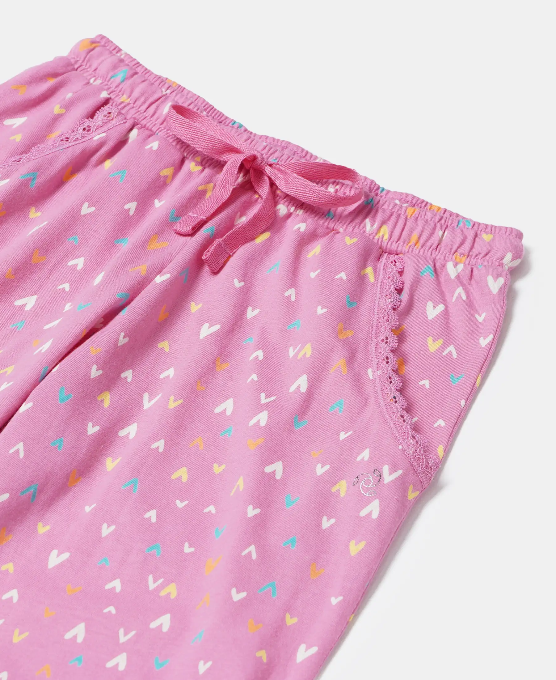 Girl's Super Combed Cotton Printed Pyjama - Wild Orchid Printed - Image 3