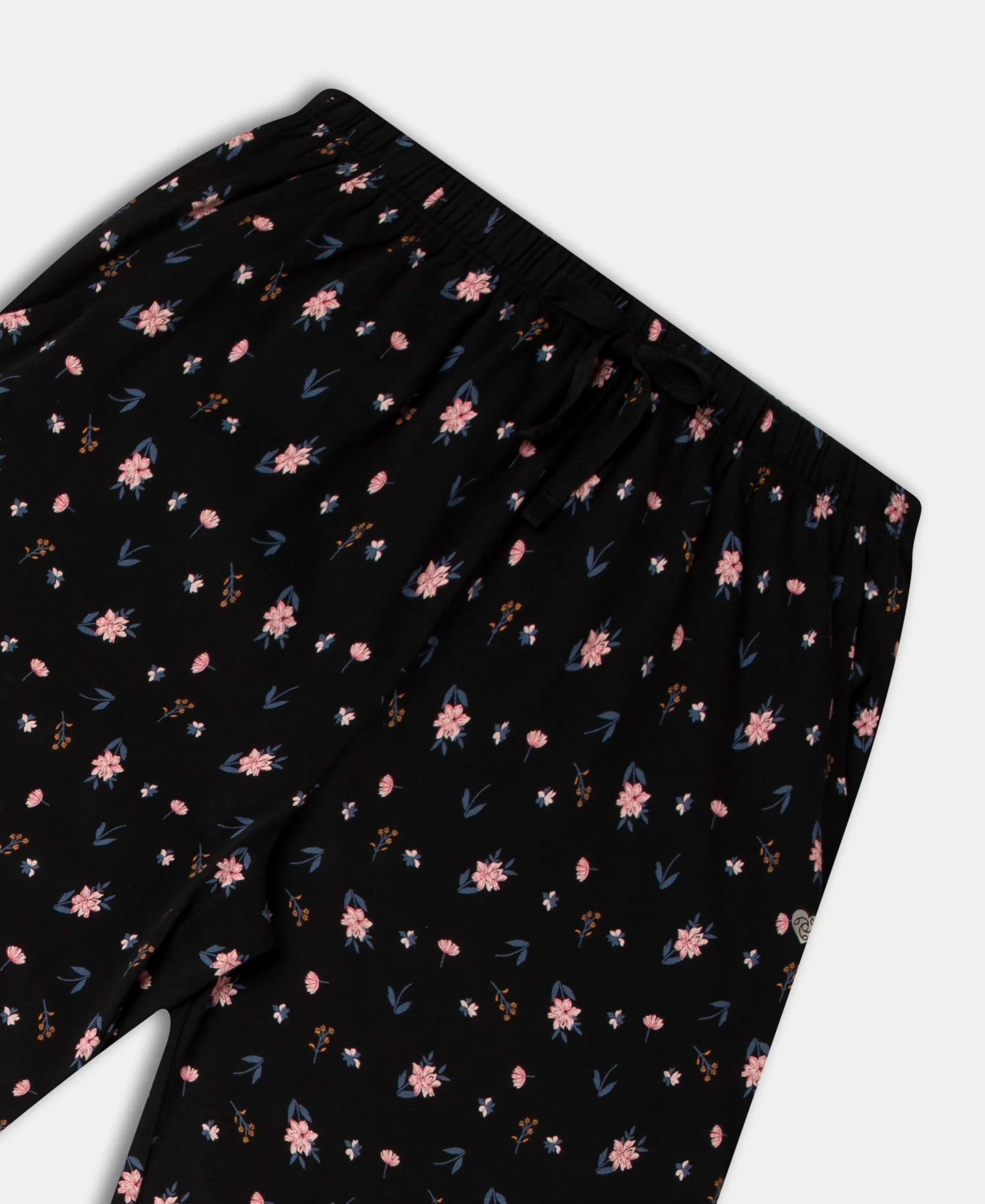 Super Combed Cotton Printed Pyjama with Side Pockets - Black - Image 7