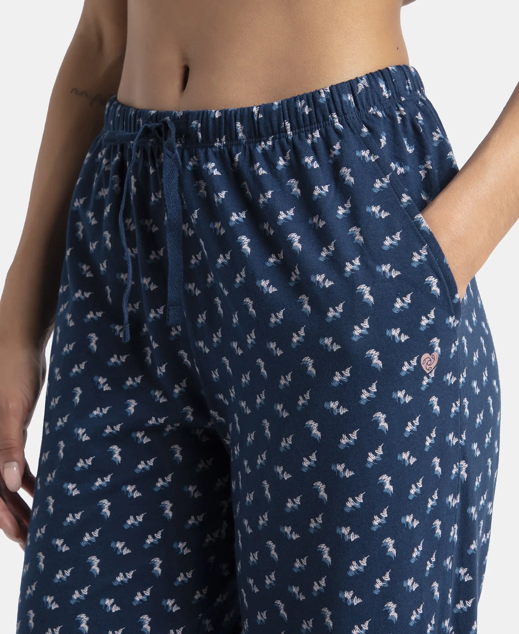 Super Combed Cotton Printed Pyjama with Side Pockets - Pageant Blue - Image 6