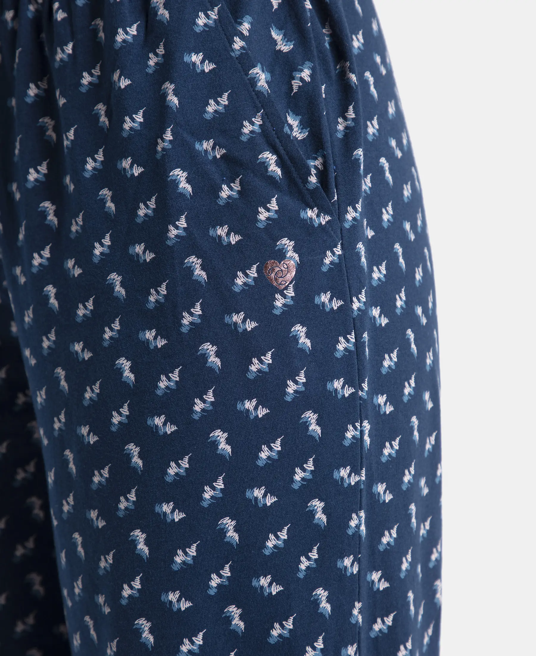 Super Combed Cotton Printed Pyjama with Side Pockets - Pageant Blue - Image 7