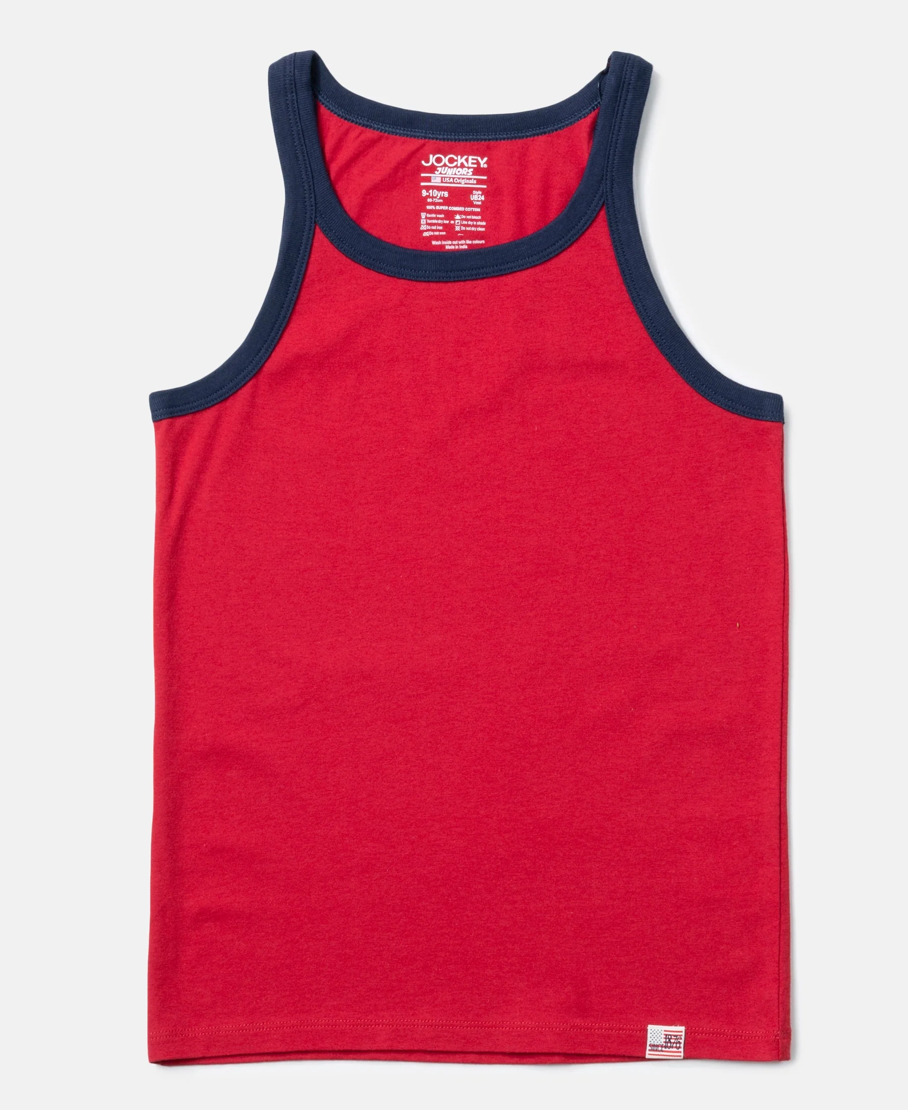 Super Combed Cotton Printed Round Neck Sleeveless Vest - Ultimate Grey & Chilli Pepper (Pack of 2) - Image 2
