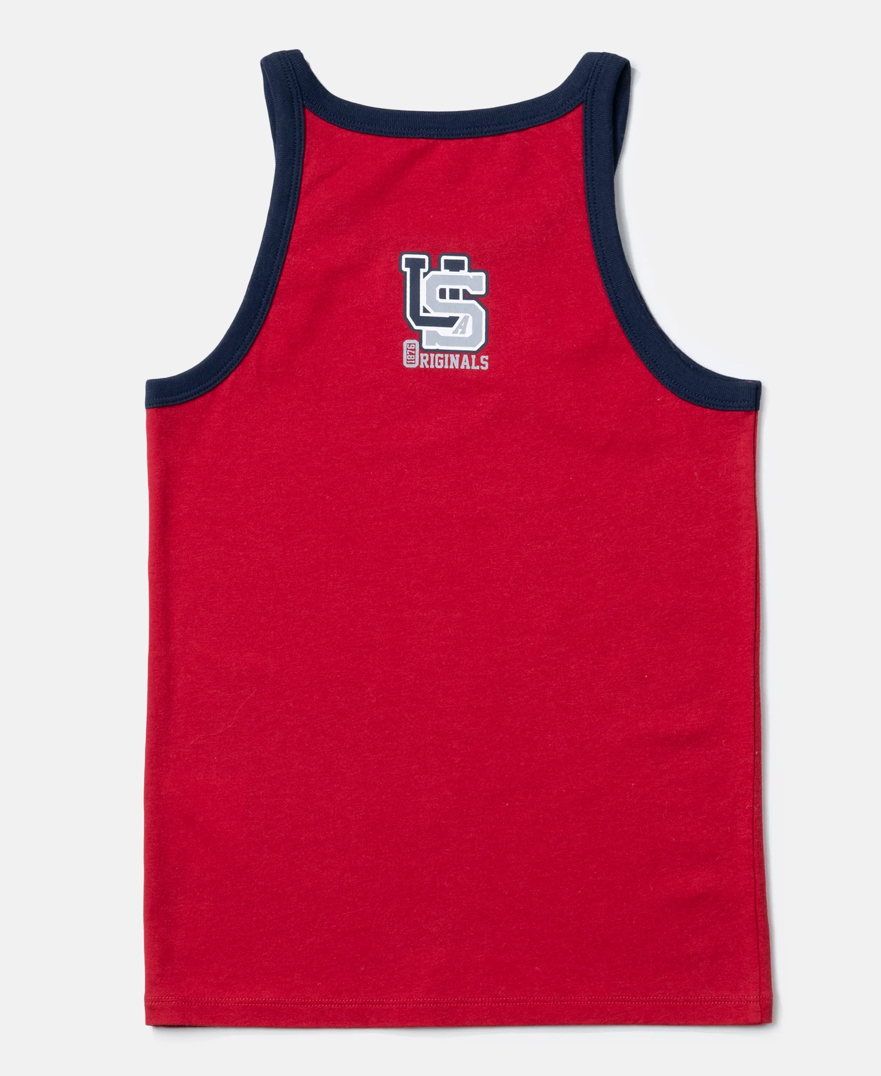 Super Combed Cotton Printed Round Neck Sleeveless Vest - Ultimate Grey & Chilli Pepper (Pack of 2) - Image 3