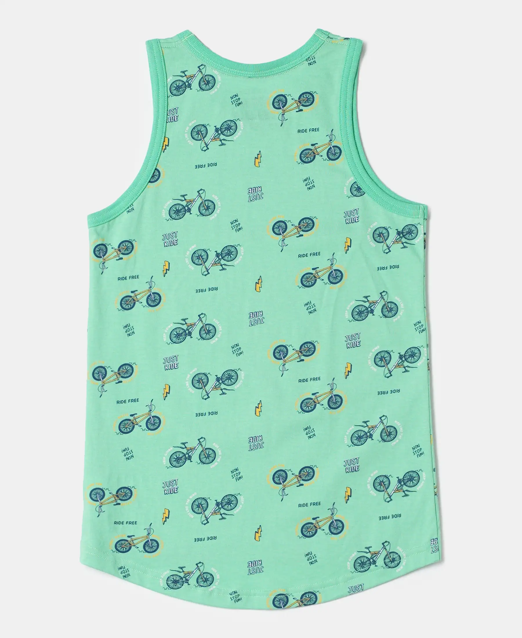 Boy's Super Combed Cotton Printed Tank Top - Spring Bouquet - Image 2