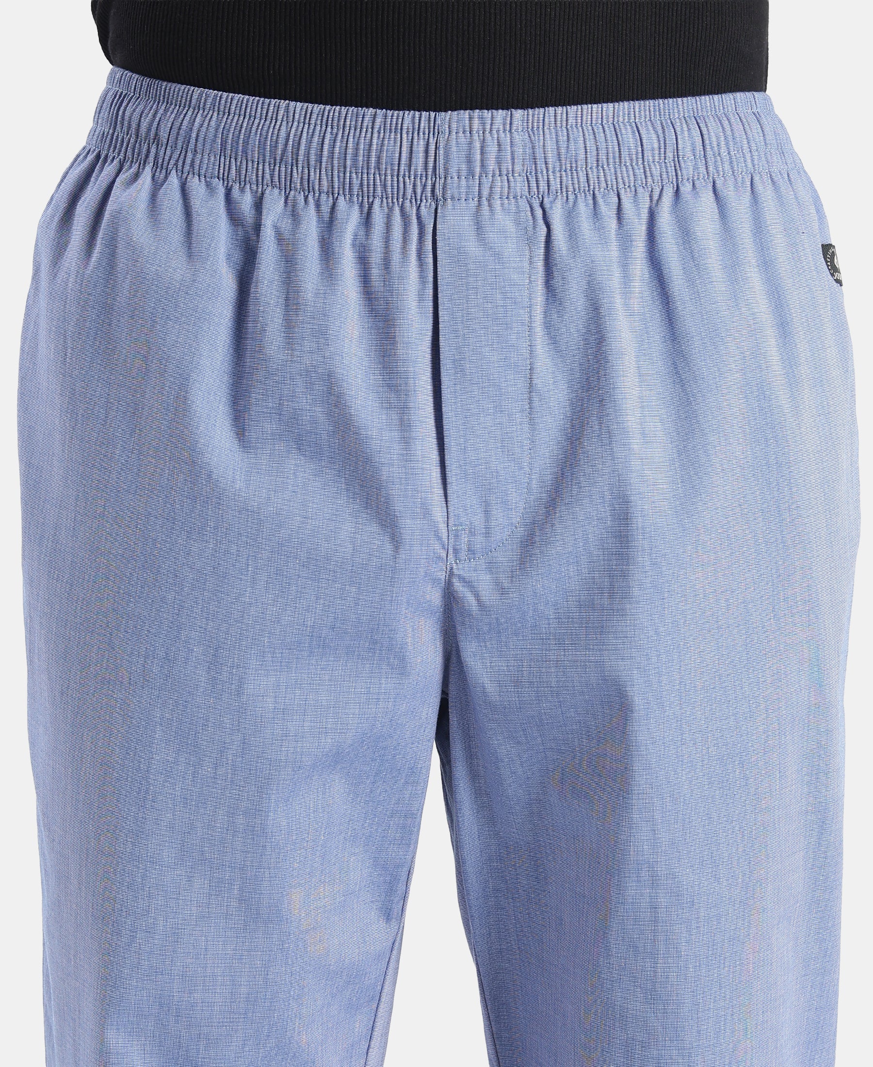 Super Combed Cotton Relaxed Fit Pyjama with Side Pockets - Blue Chambray - Image 7