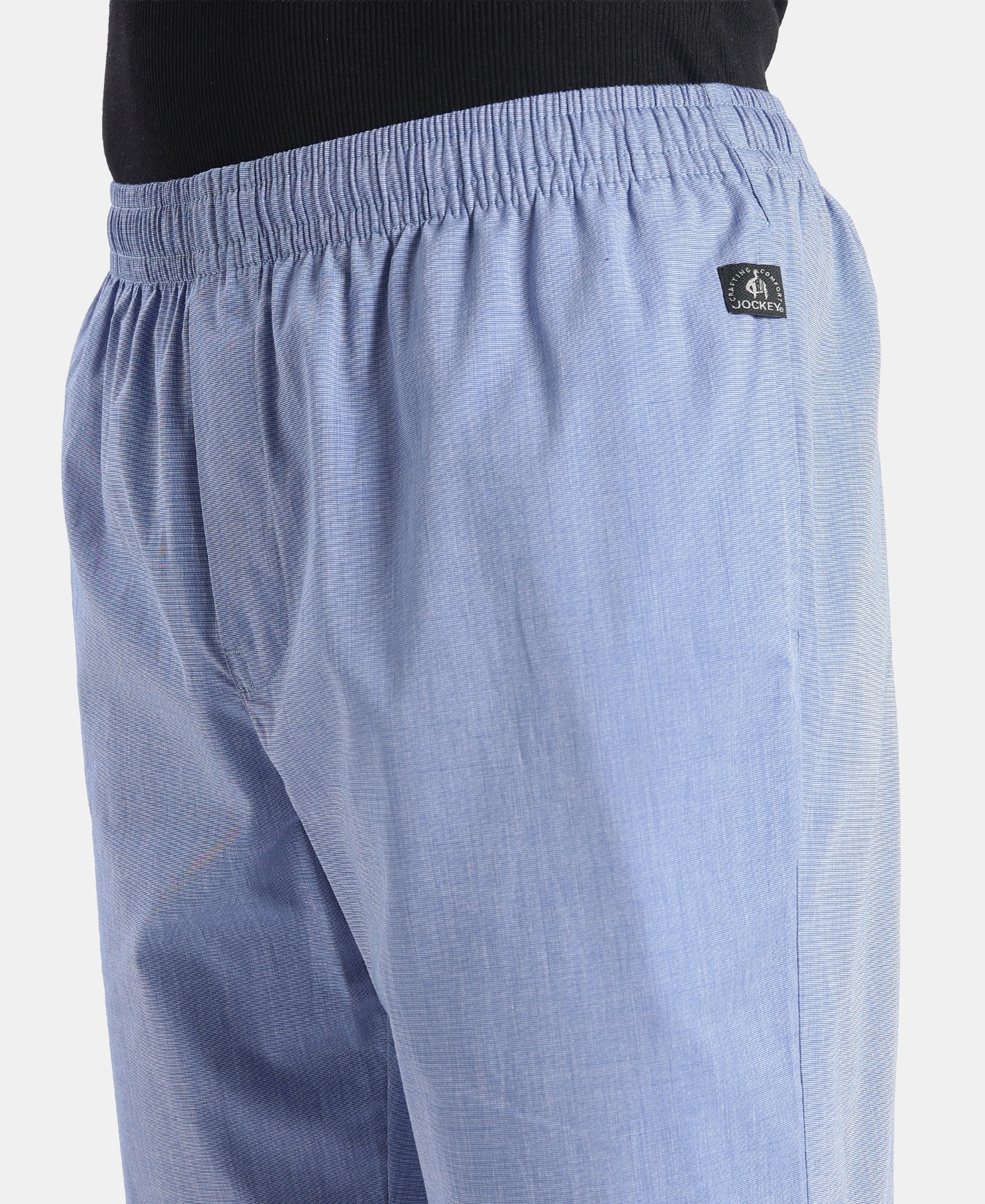Super Combed Cotton Relaxed Fit Pyjama with Side Pockets - Blue Chambray - Image 8