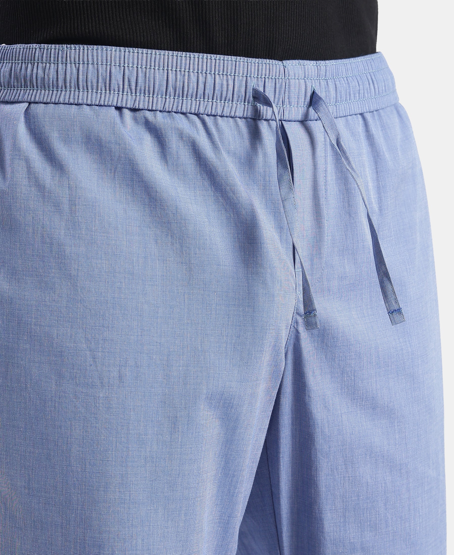 Super Combed Cotton Relaxed Fit Pyjama with Side Pockets - Blue Chambray - Image 9