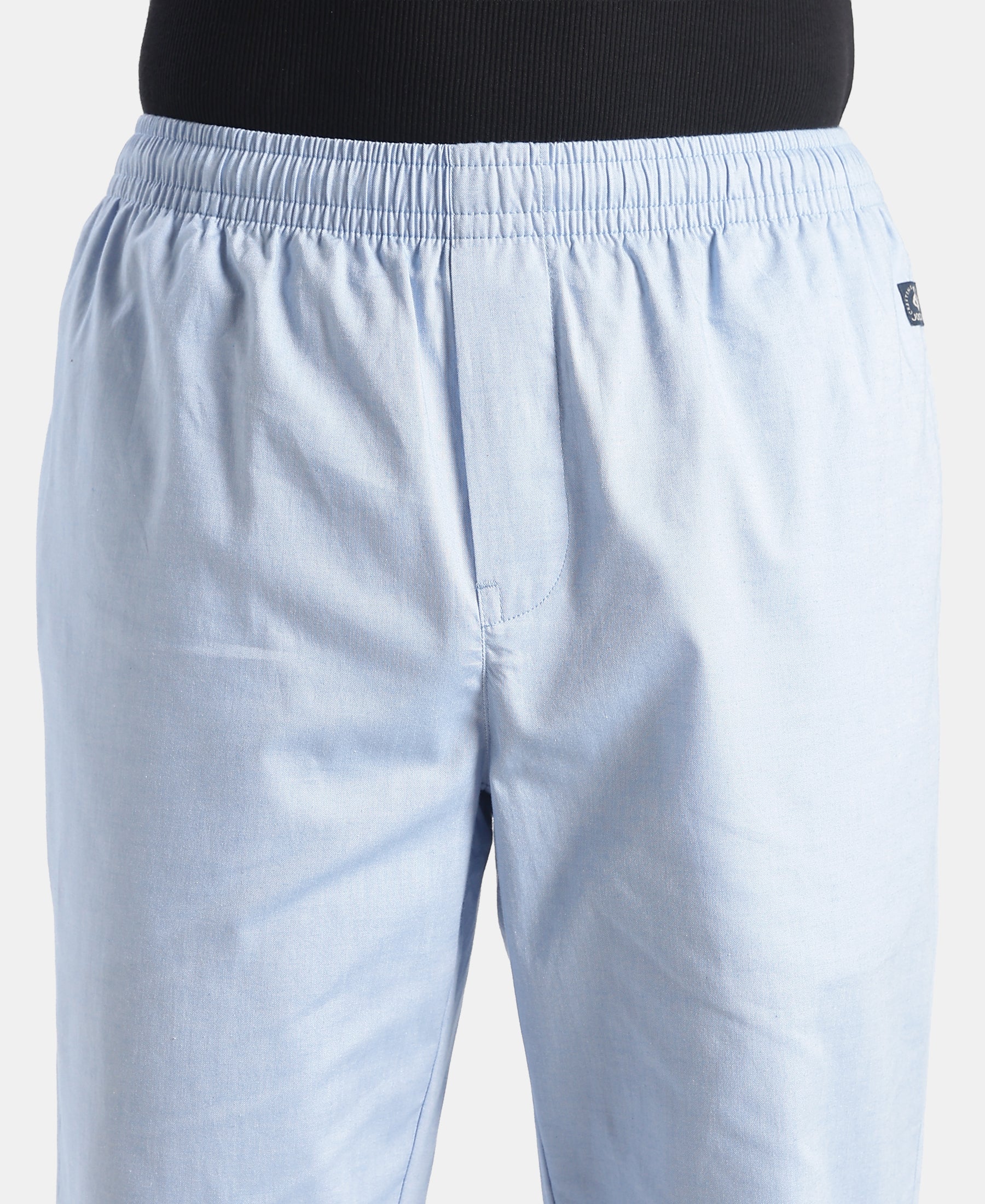 Super Combed Cotton Relaxed Fit Pyjama with Side Pockets - Light Blue Chambray - Image 7