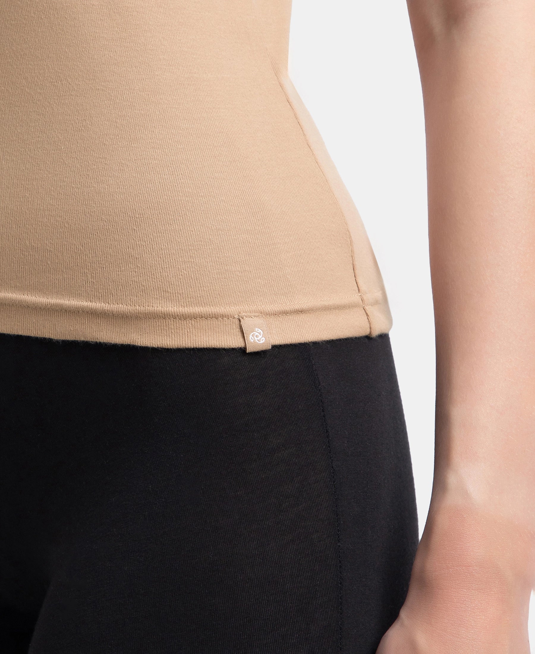 Super Combed Cotton Rib Camisole with Adjustable Straps and StayFresh Treatment - Almondine - Image 8