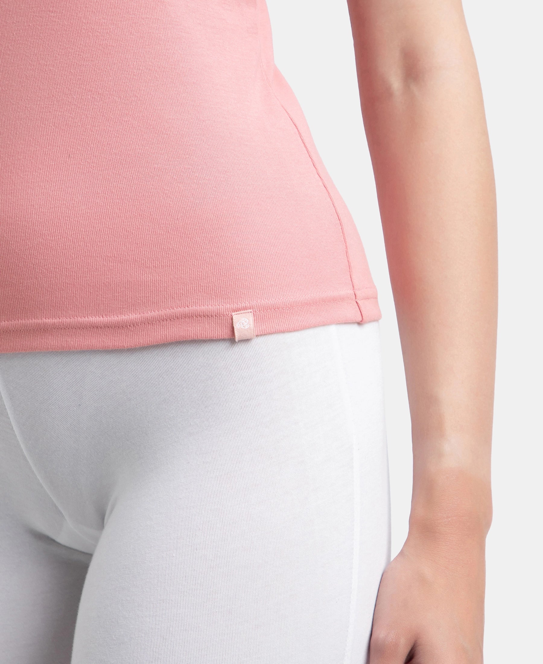 Super Combed Cotton Rib Camisole with Adjustable Straps and StayFresh Treatment - Rose - Image 8
