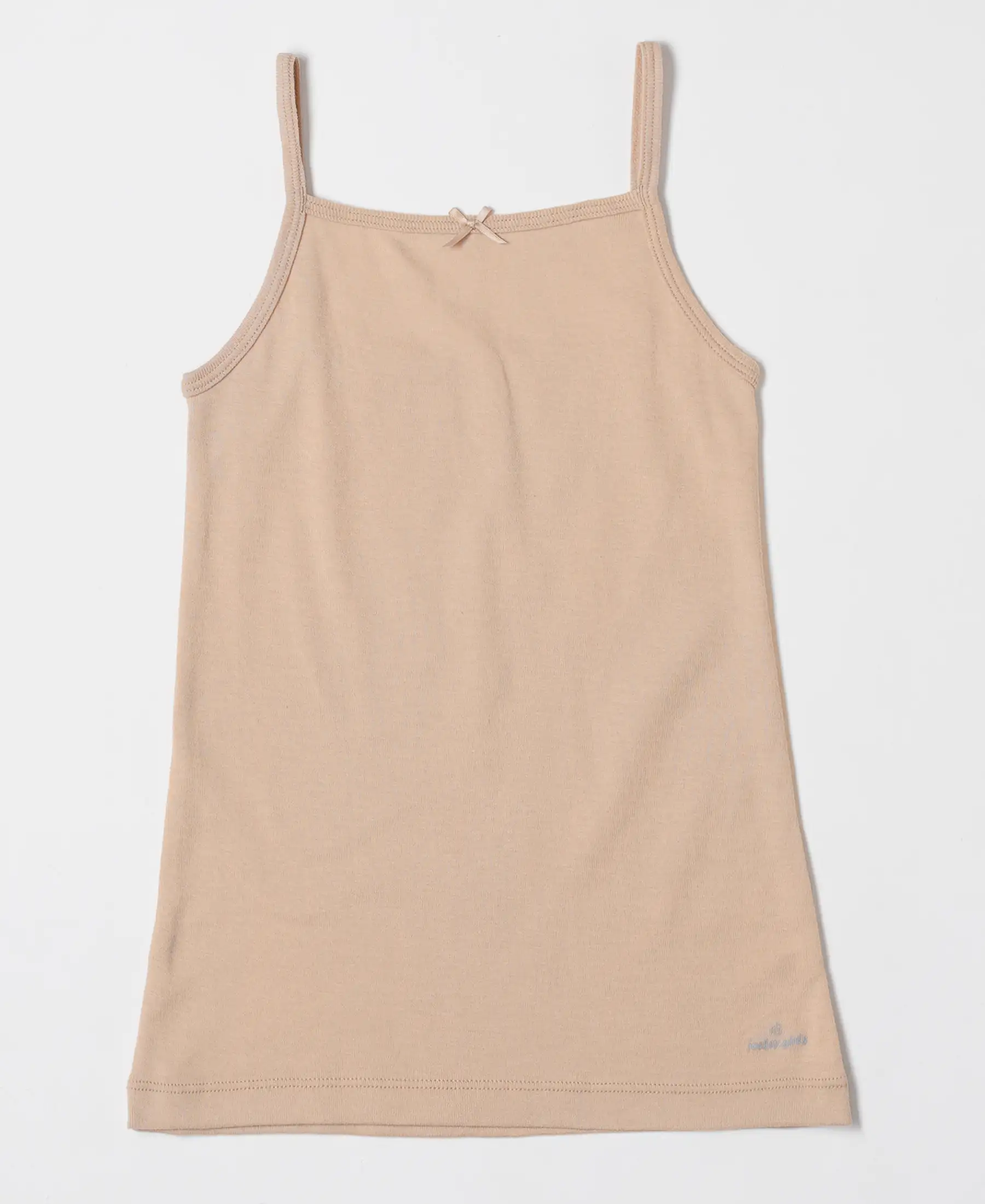 Super Combed Cotton Rib Fabric Camisole with Regular Straps - Skin (Pack of 2) - Image 2