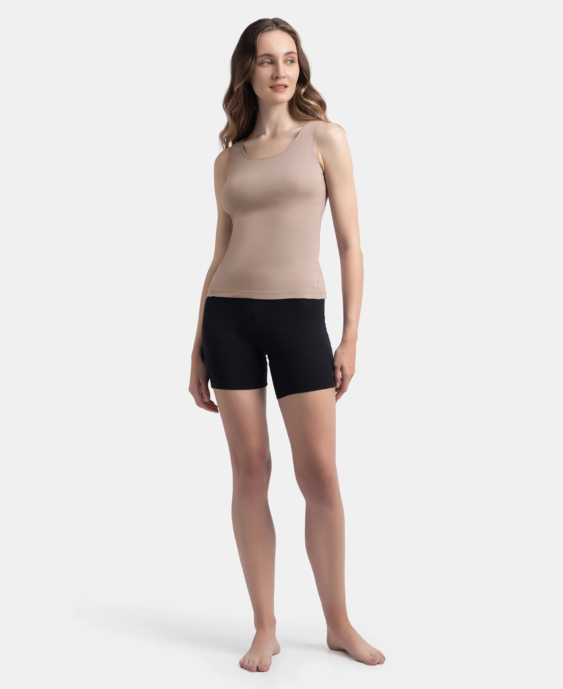 Super Combed Cotton Rib Fabric Inner Tank Top With StayFresh Treatment - Mocha - Image 4