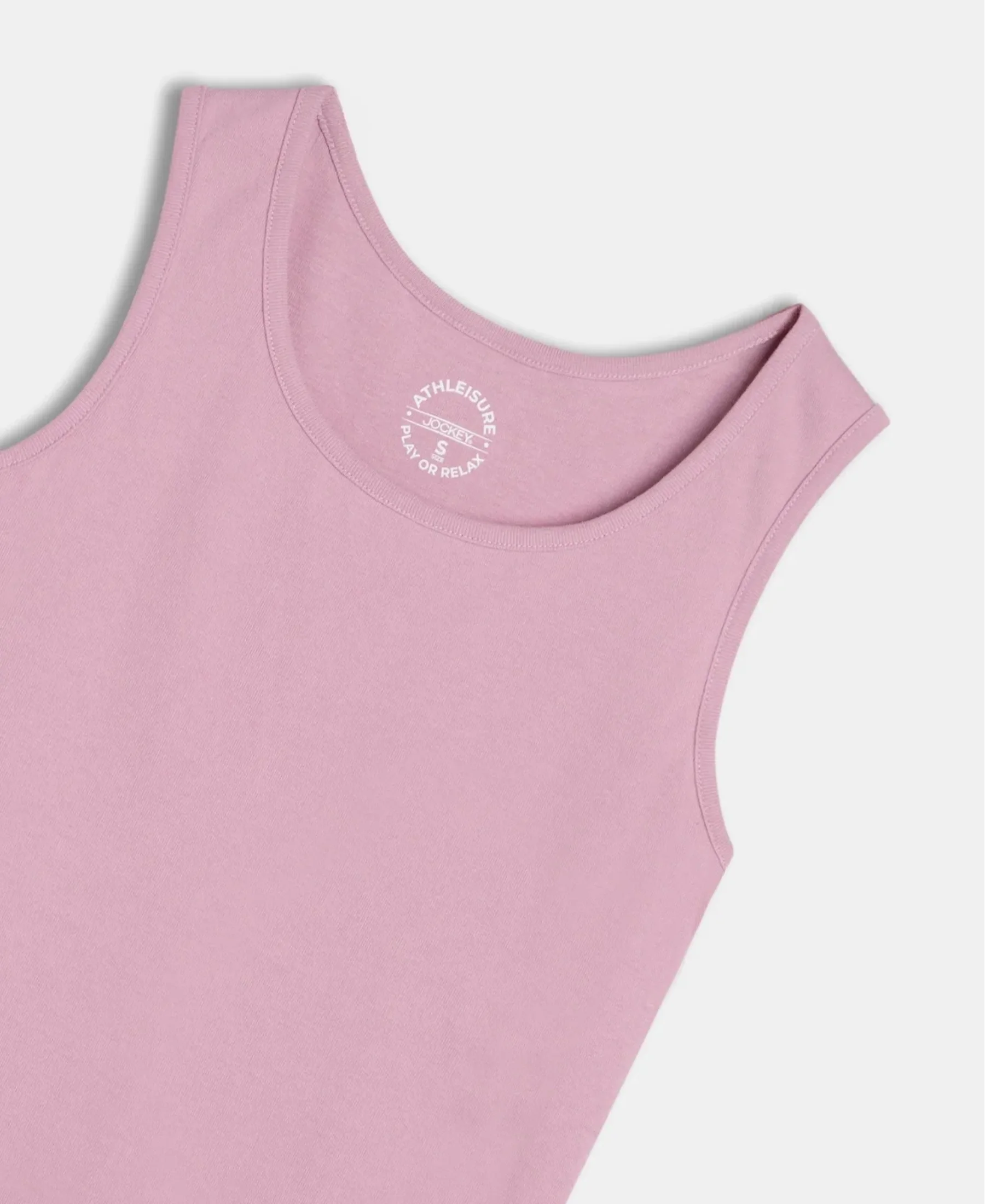 Super Combed Cotton Rib Fabric Slim Fit Solid Tank Top - Lilas - Image 9