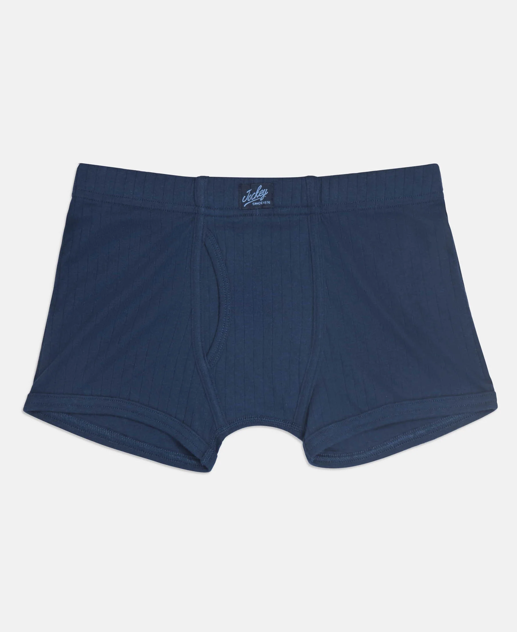 Super Combed Cotton Rib Fabric Solid Trunk with Front Open Fly and Ultrasoft Waistband - Navy, Black & Raw Sienna (Pack of 3) - Image 2
