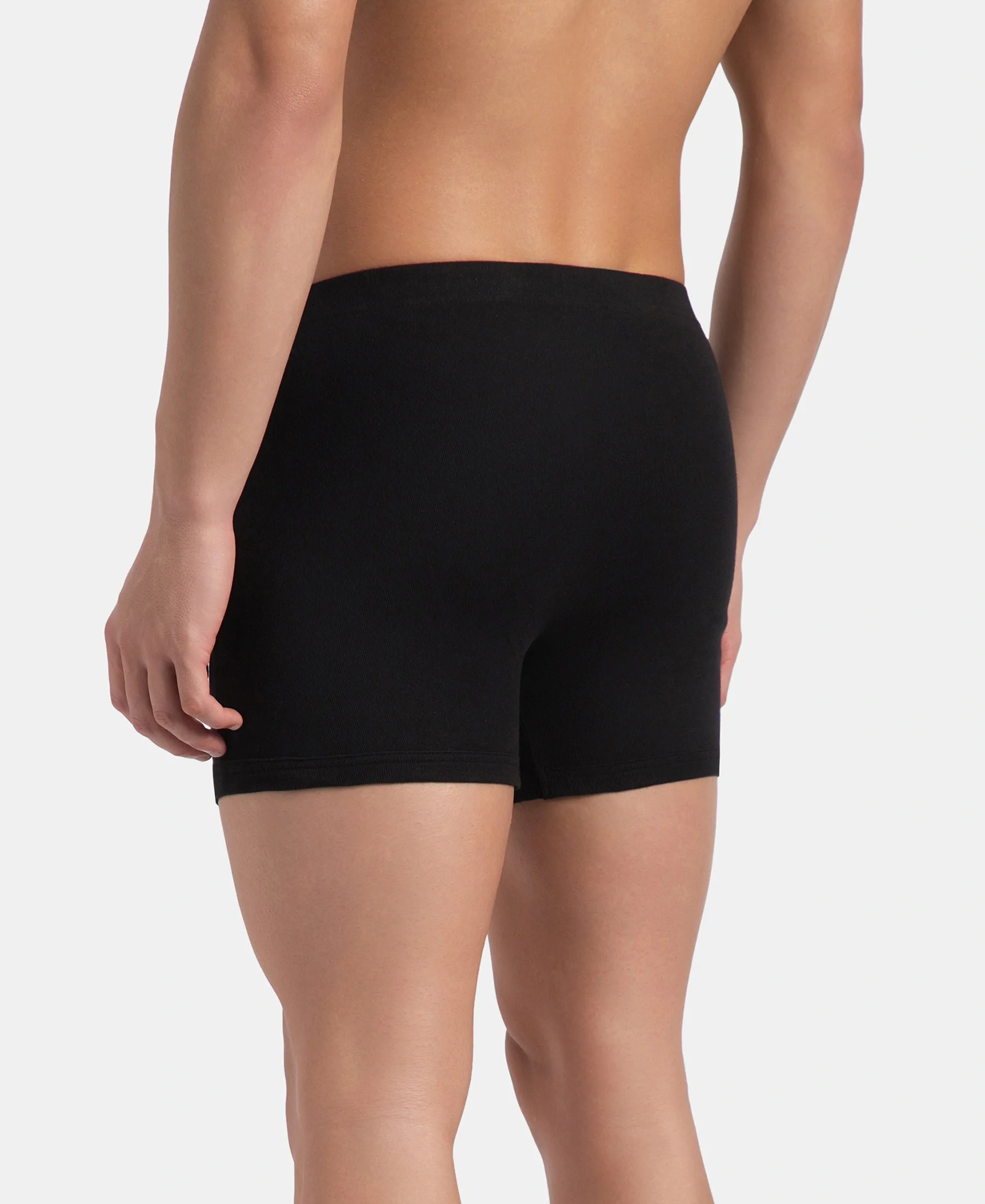 Super Combed Cotton Rib Solid Boxer Brief with Ultrasoft and Durable Waistband - Black, Deep Forest & Deep Slate (Pack of 3) - Image 6