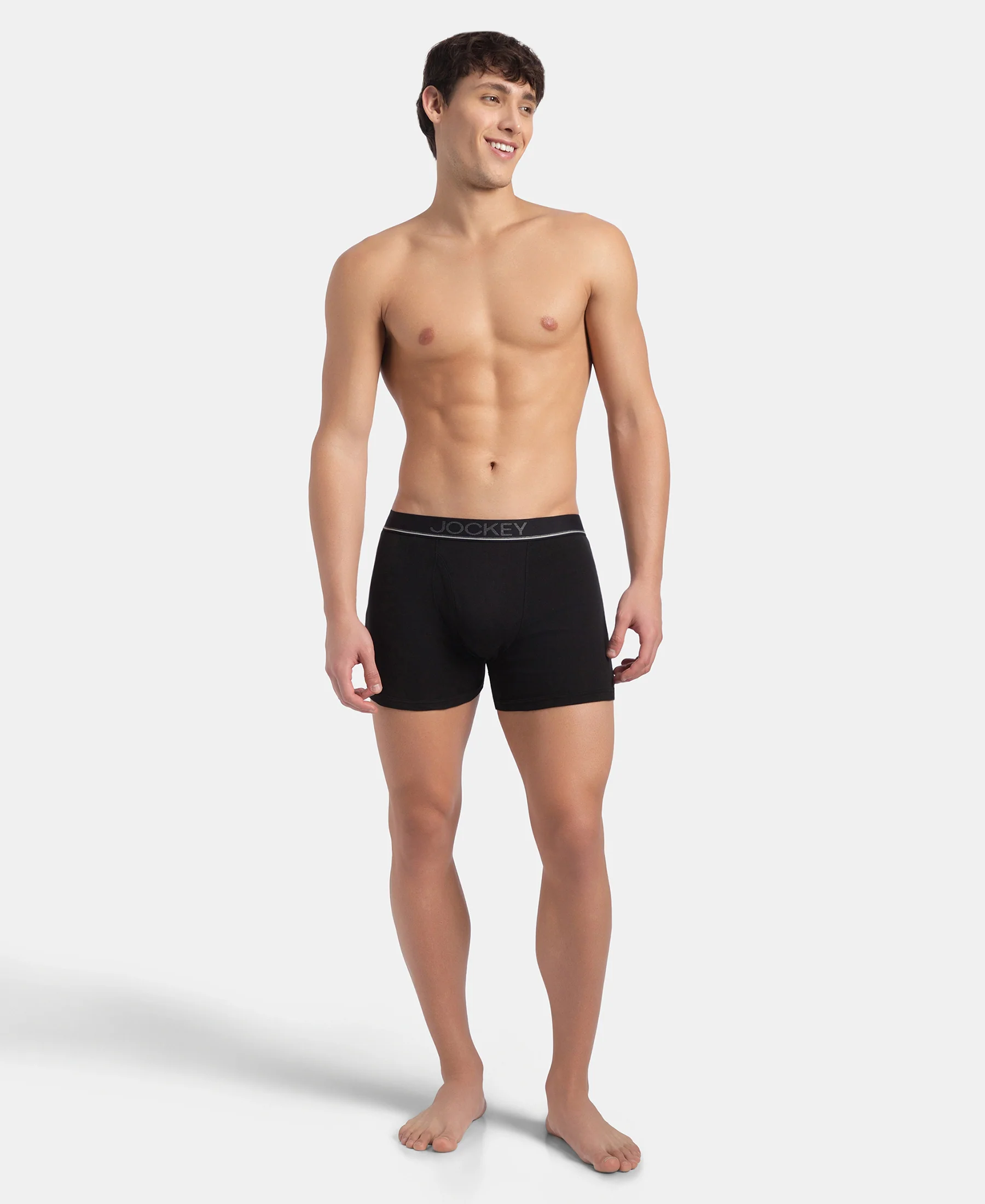 Super Combed Cotton Rib Solid Boxer Brief with Ultrasoft and Durable Waistband - Black, Deep Forest & Deep Slate (Pack of 3) - Image 12