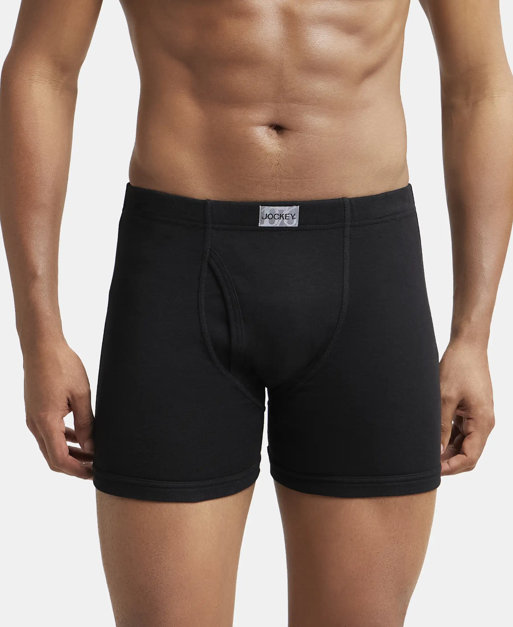 Super Combed Cotton Rib Solid Boxer Brief with Ultrasoft and Durable Waistband - Black (Pack of 2) - Image 7